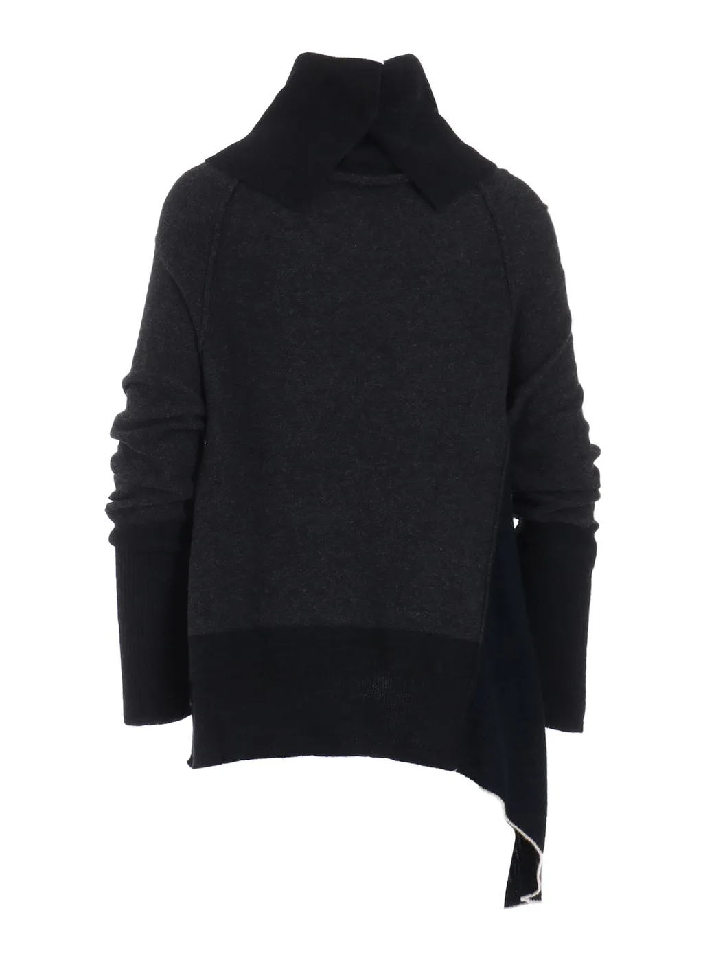 Reverse Stitches Off Neck Side Drape Knit