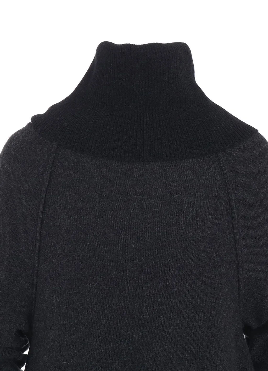 Reverse Stitches Off Neck Side Drape Knit