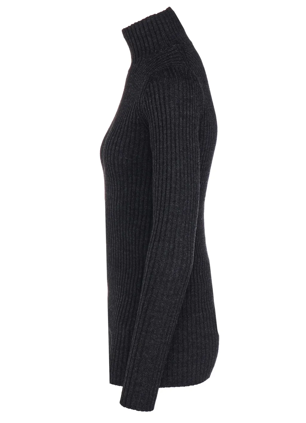 Wool Rib High Neck Pullover