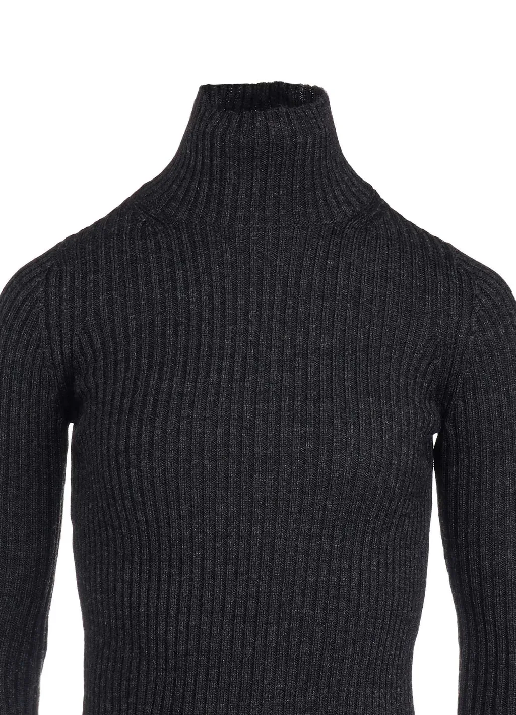 Wool Rib High Neck Pullover