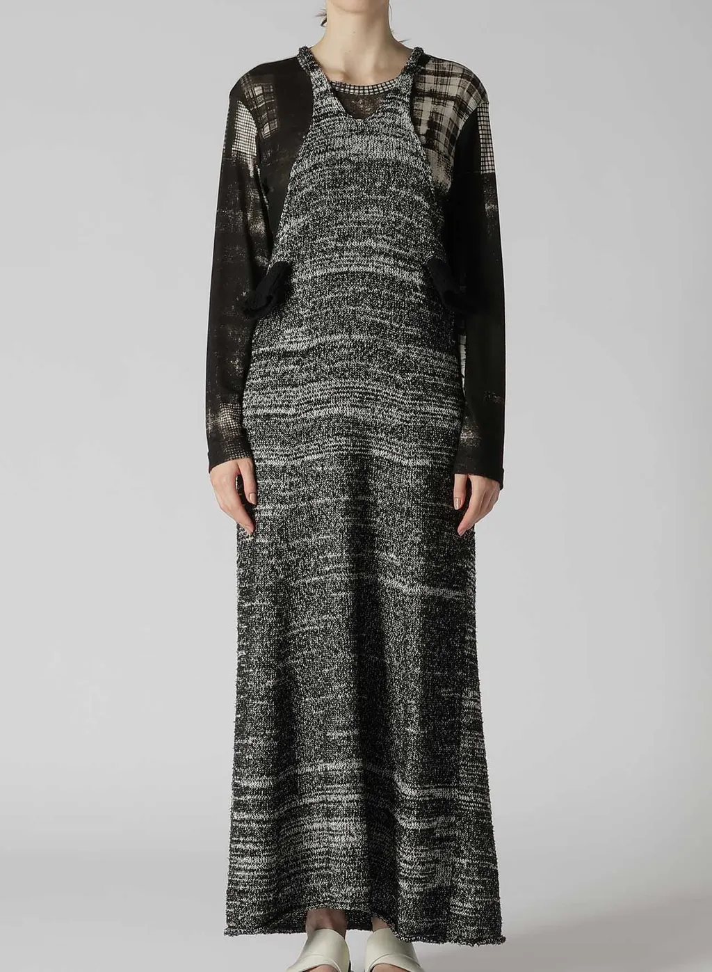 Curly Yarn Sleeveless Dress With Side Pockets