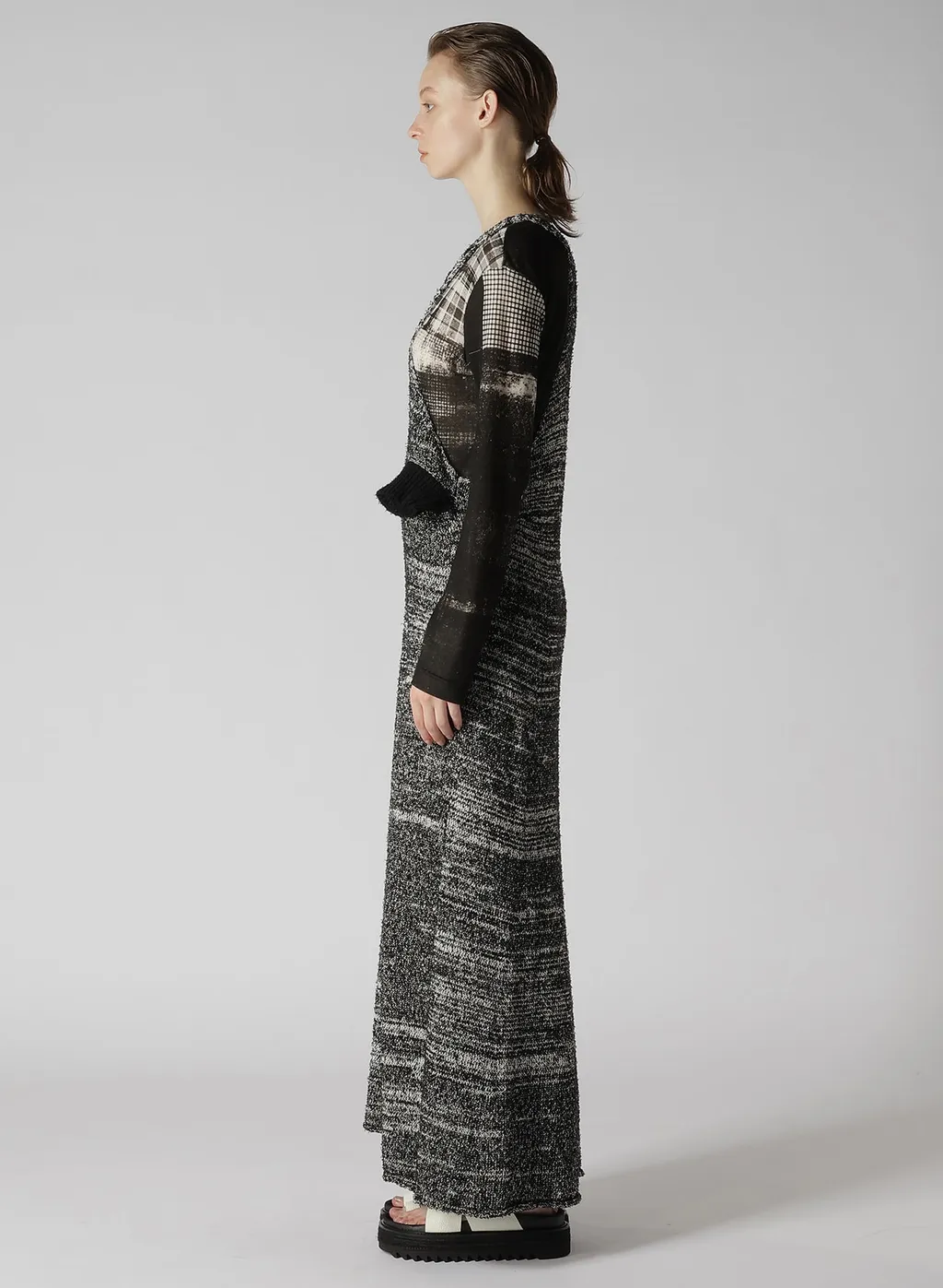 Curly Yarn Sleeveless Dress With Side Pockets