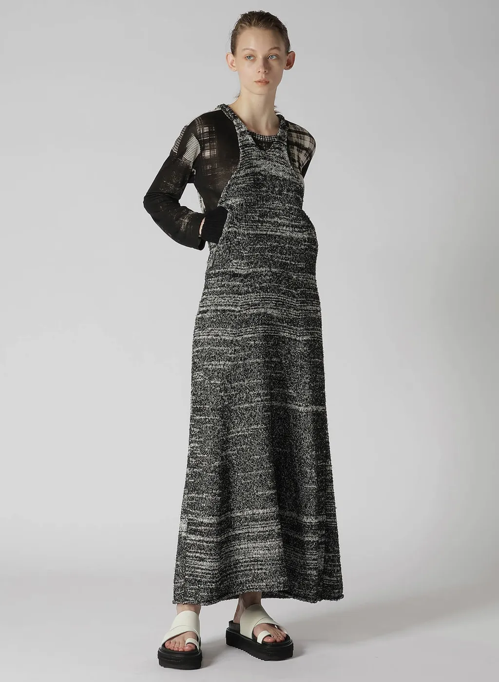 Curly Yarn Sleeveless Dress With Side Pockets