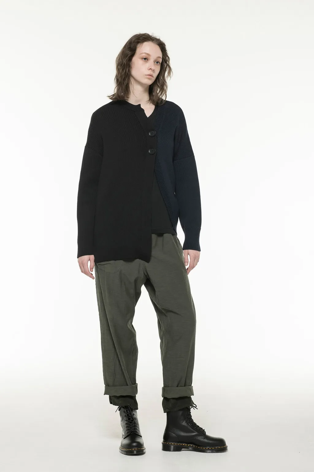 1/55C/5G2P Plain Stitch + Rib Lf Coloured Long Sleeve Cardigan