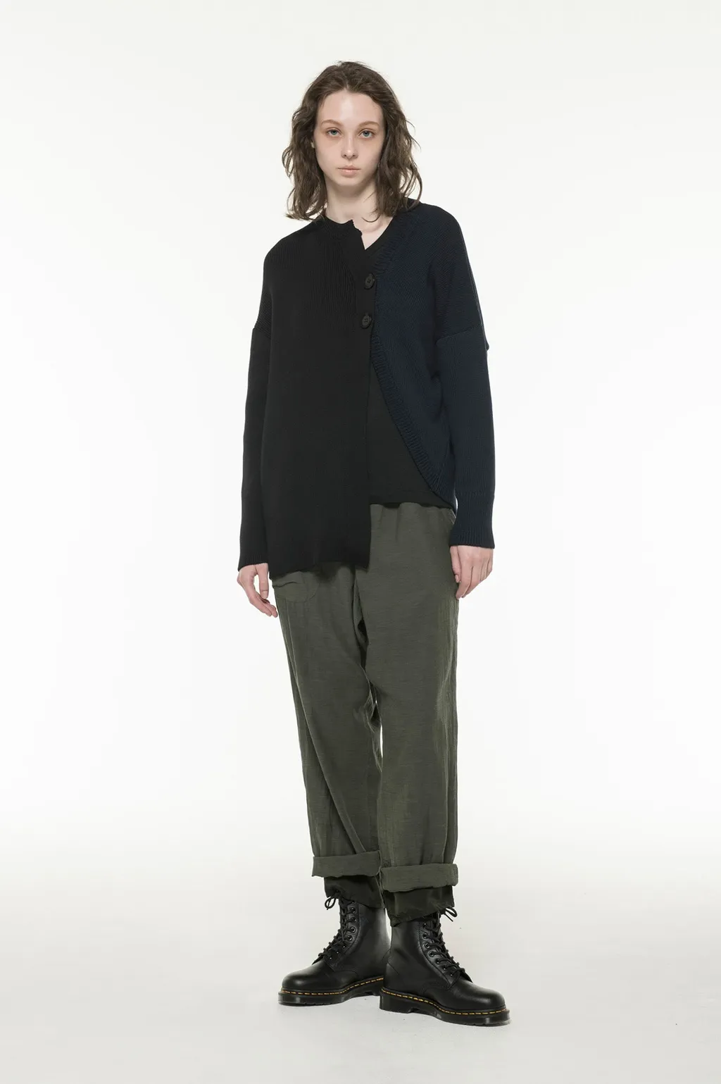 1/55C/5G2P Plain Stitch + Rib Lf Coloured Long Sleeve Cardigan