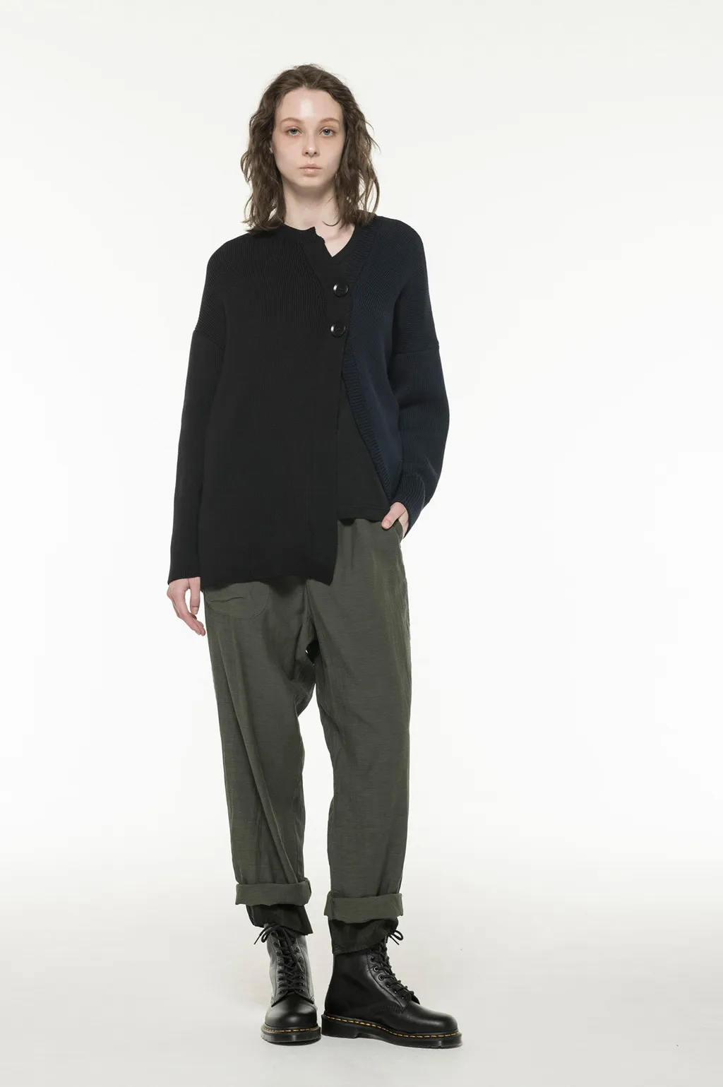 1/55C/5G2P Plain Stitch + Rib Lf Coloured Long Sleeve Cardigan