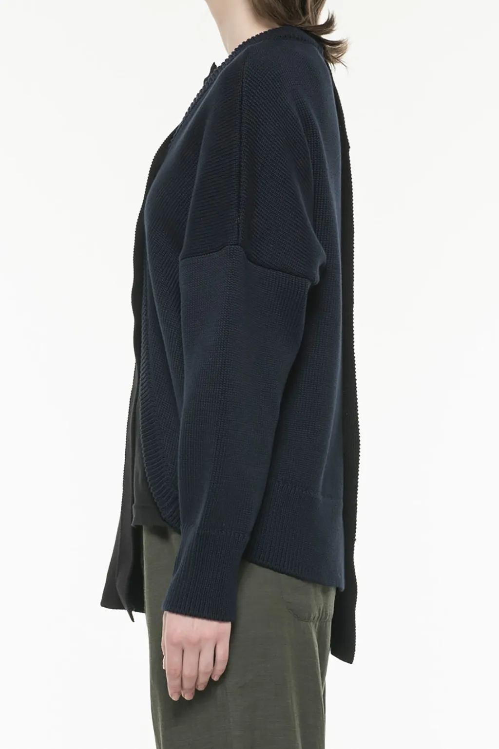 1/55C/5G2P Plain Stitch + Rib Lf Coloured Long Sleeve Cardigan
