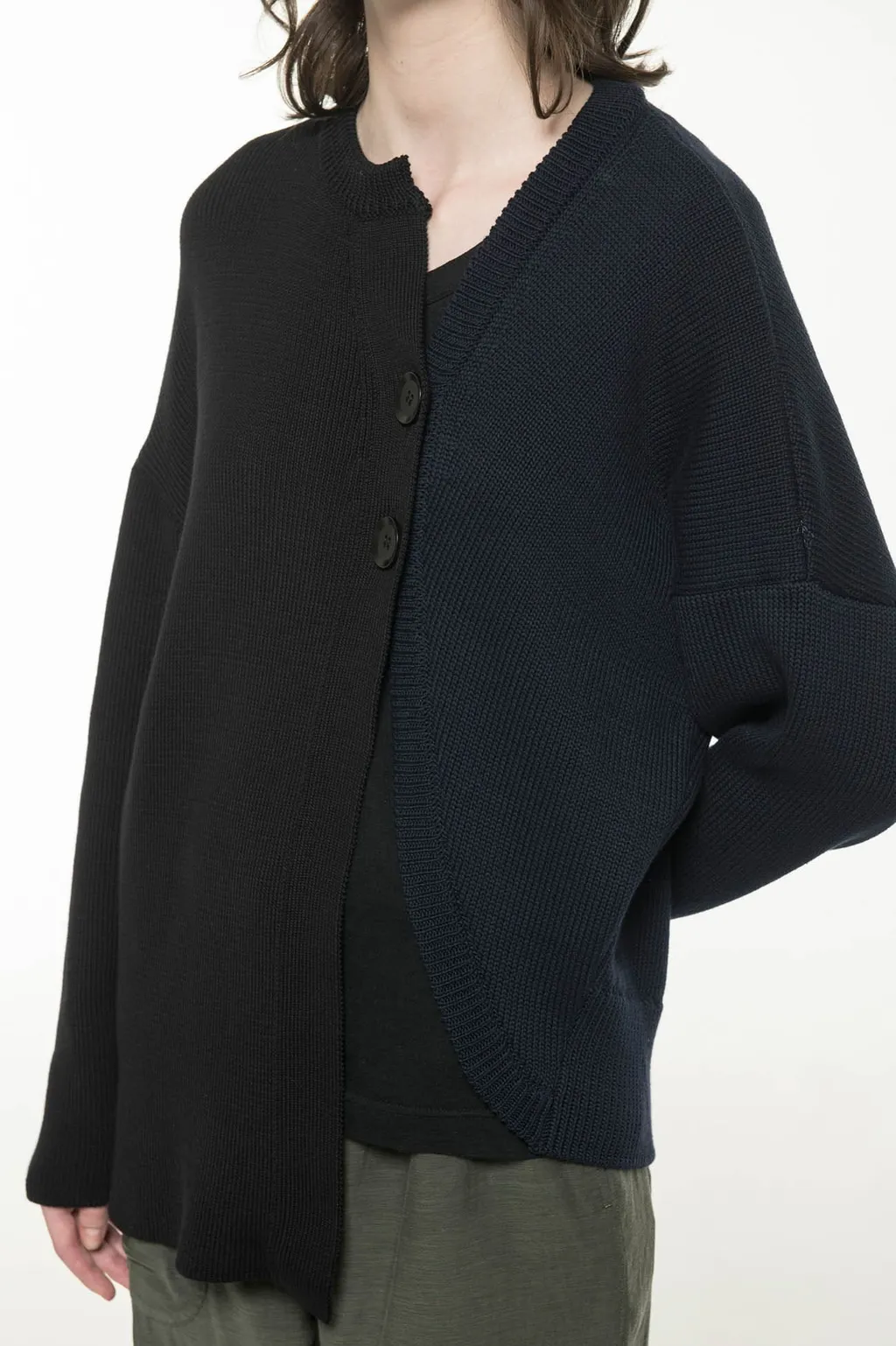 1/55C/5G2P Plain Stitch + Rib Lf Coloured Long Sleeve Cardigan