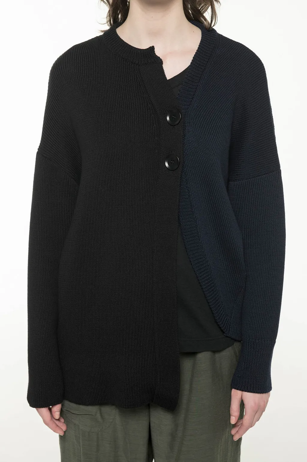 1/55C/5G2P Plain Stitch + Rib Lf Coloured Long Sleeve Cardigan