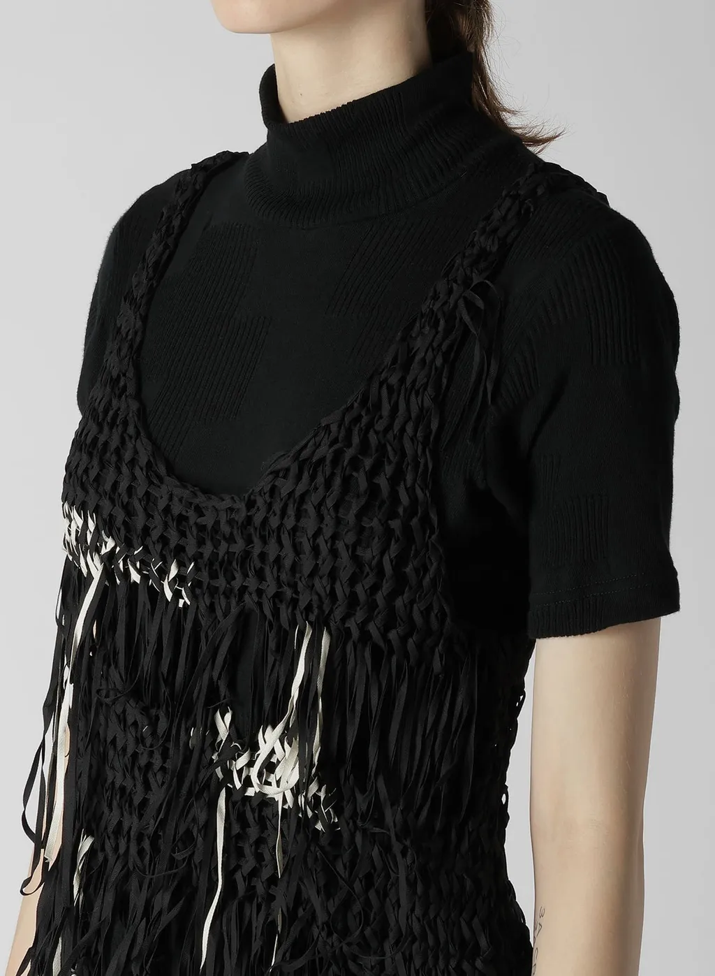 Cotton Tape Twisted Braid Sleeveless Dress