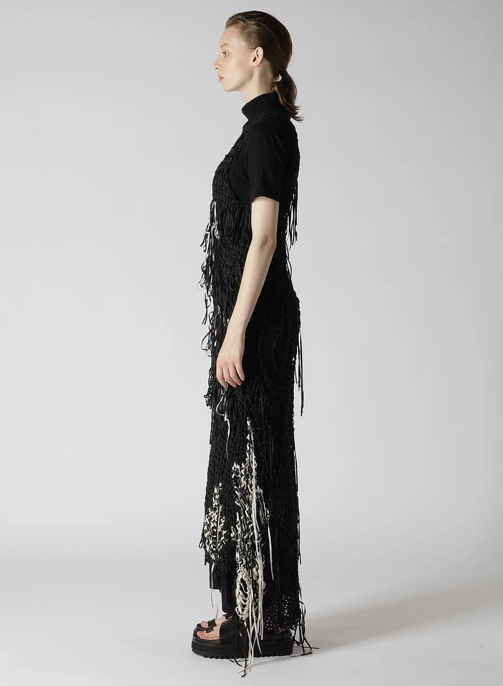 Cotton Tape Twisted Braid Sleeveless Dress