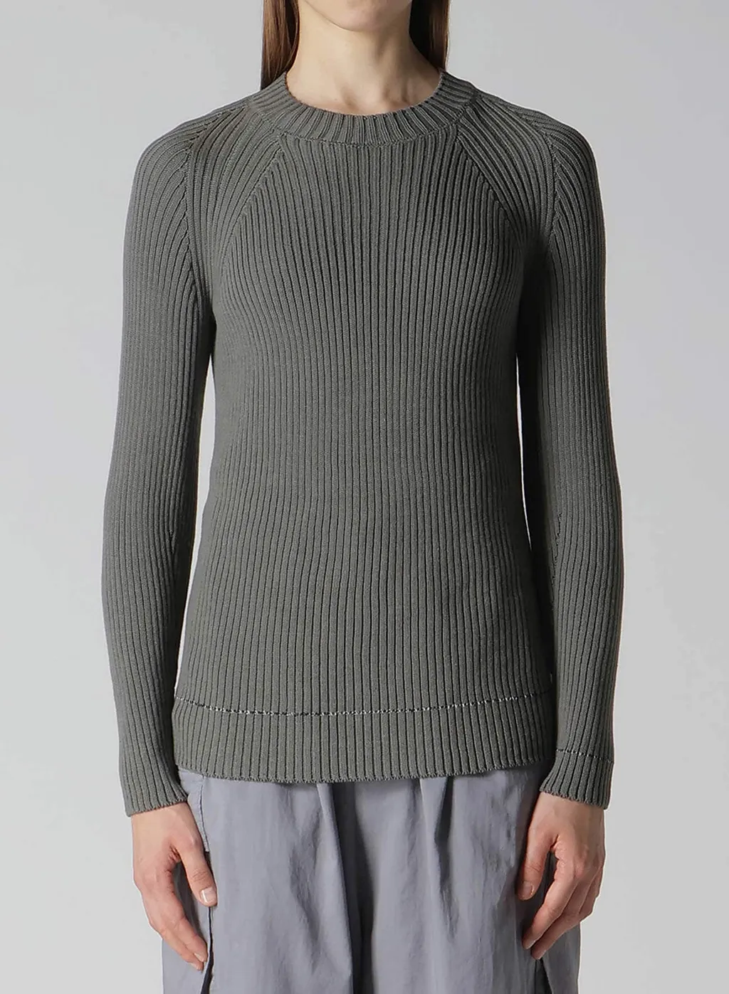 Rib Stitch Twisted Long Sleeve Rib Pullover