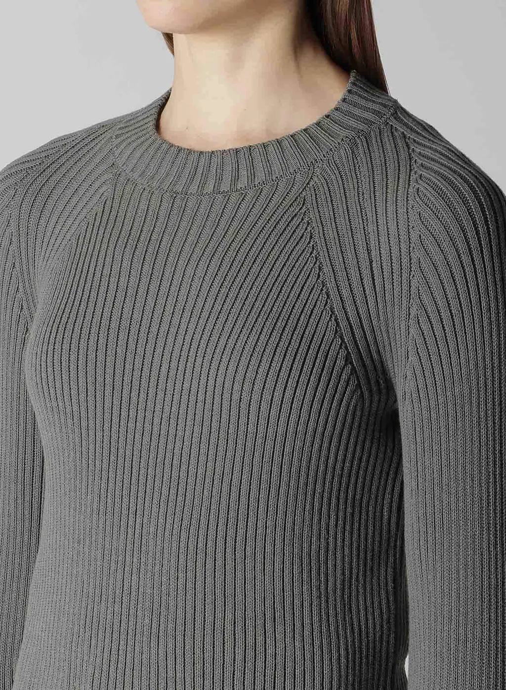 Rib Stitch Twisted Long Sleeve Rib Pullover