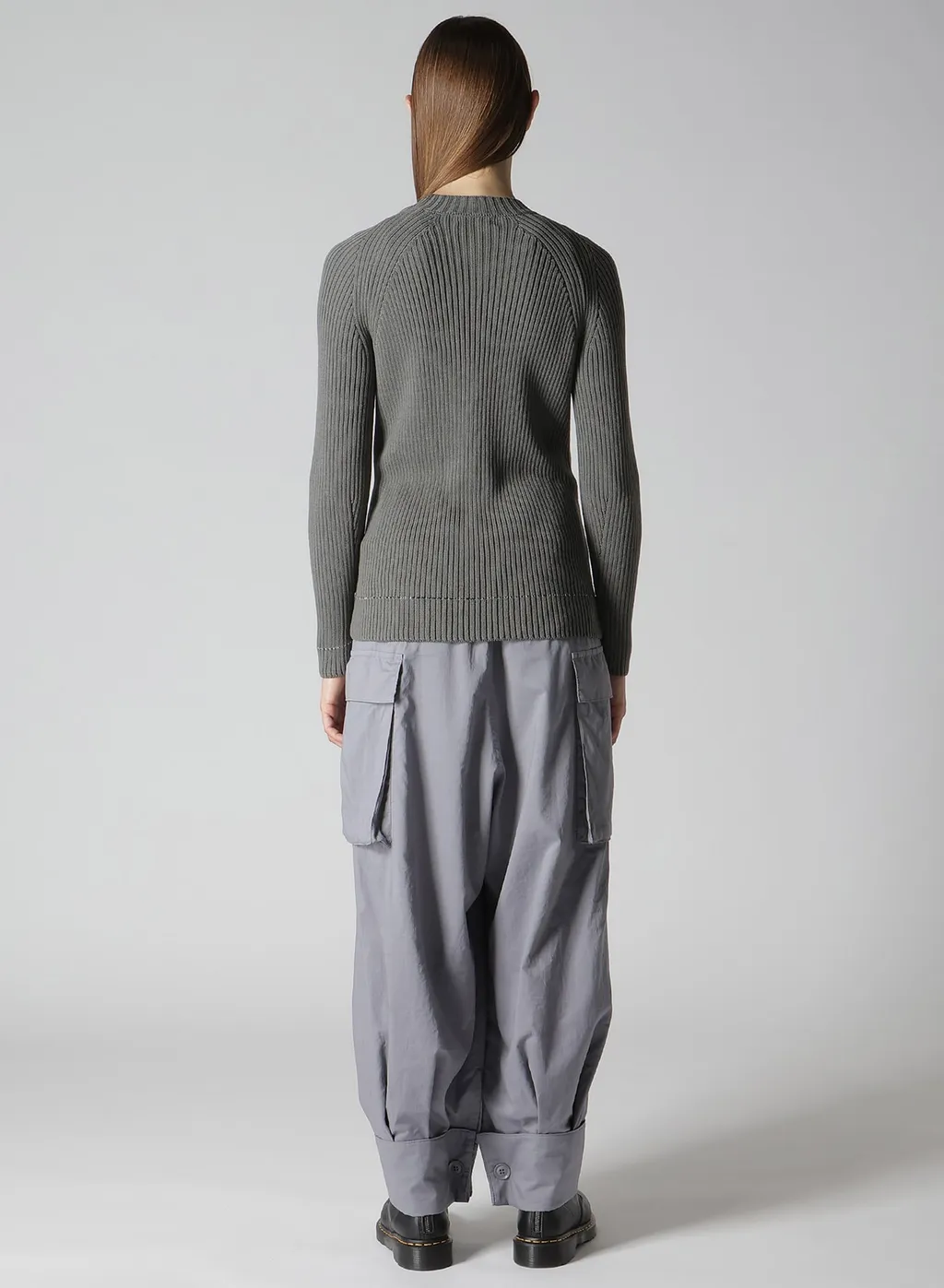 Rib Stitch Twisted Long Sleeve Rib Pullover