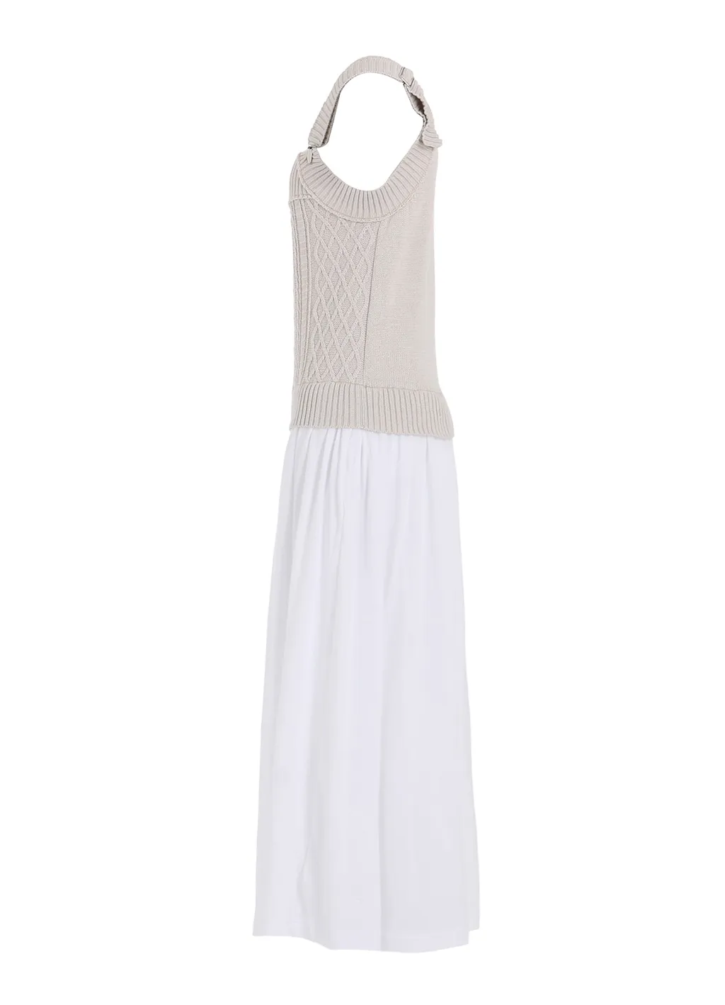 Cable Knit/Jersey Suspender Dress