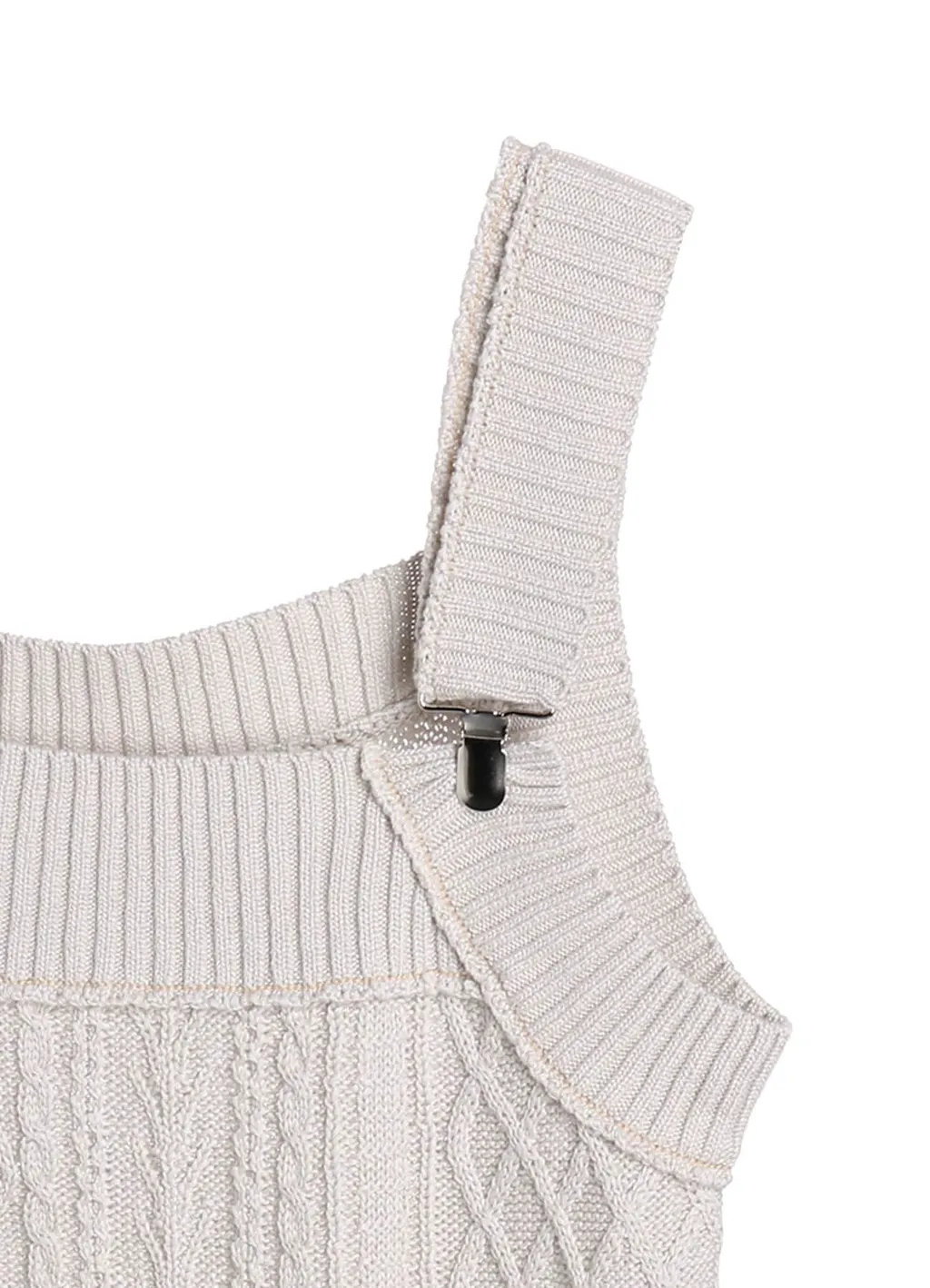 Cable Knit/Jersey Suspender Dress