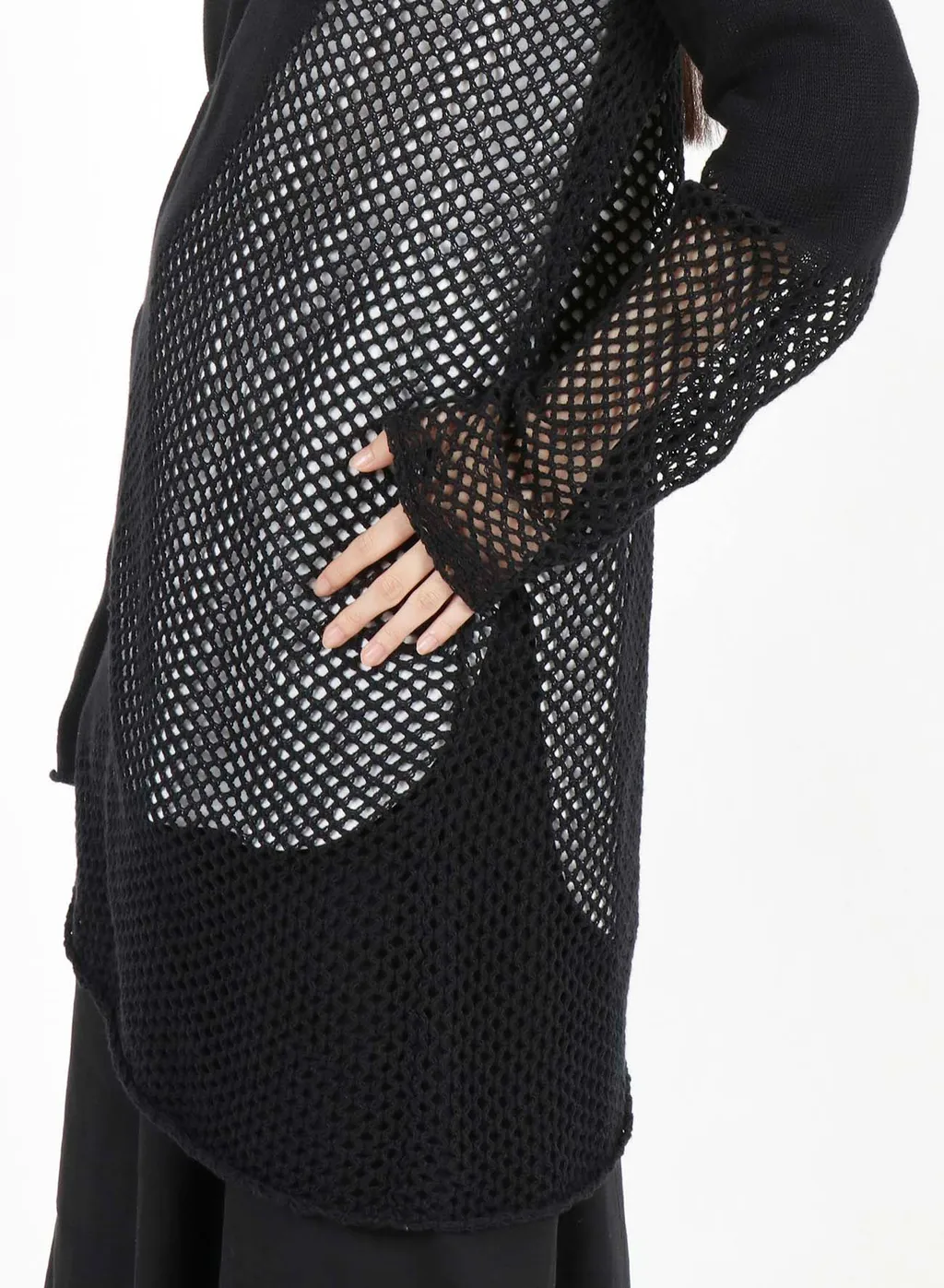 Plain Stitch X Lace Long Knit