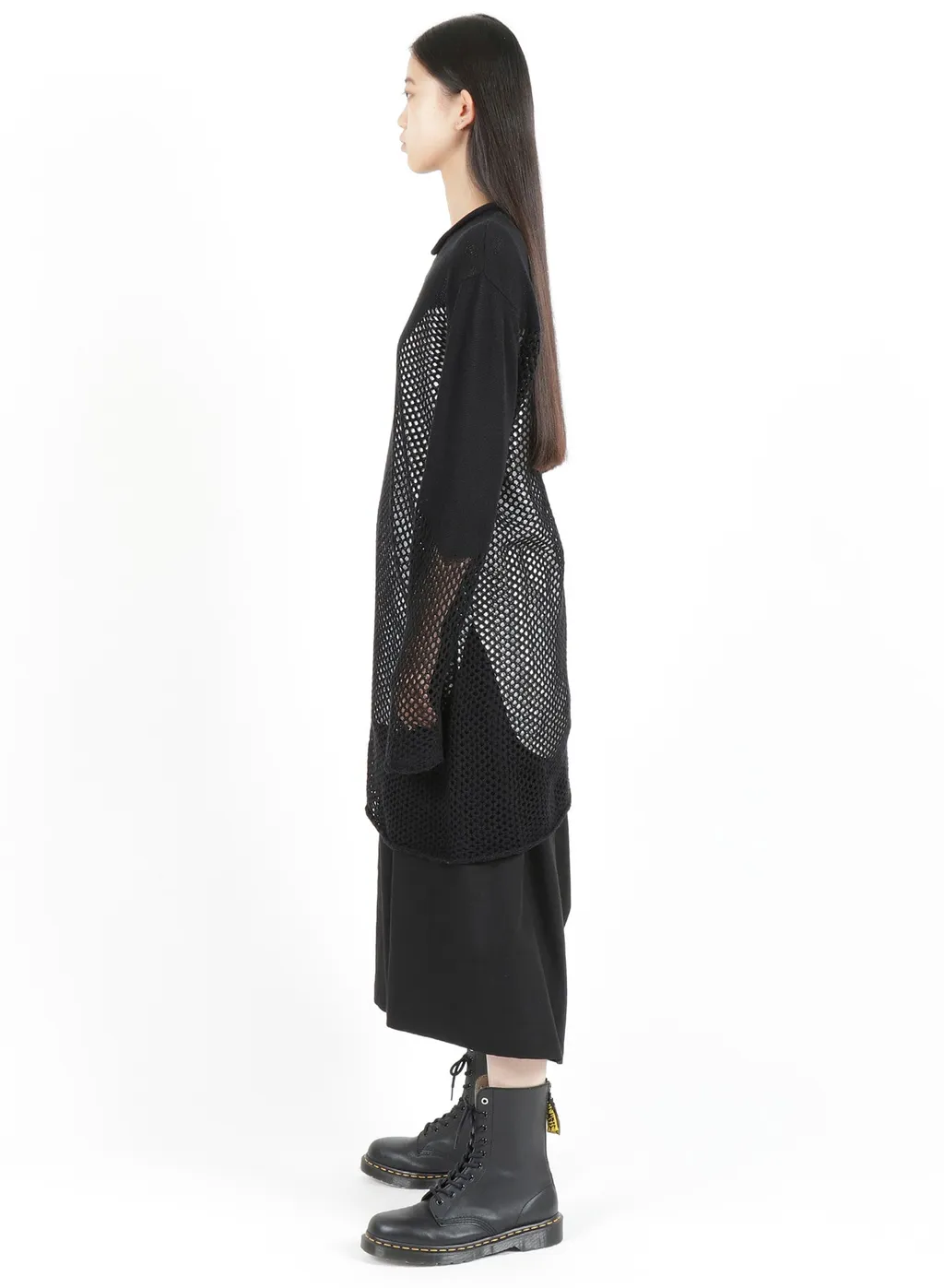 Plain Stitch X Lace Long Knit