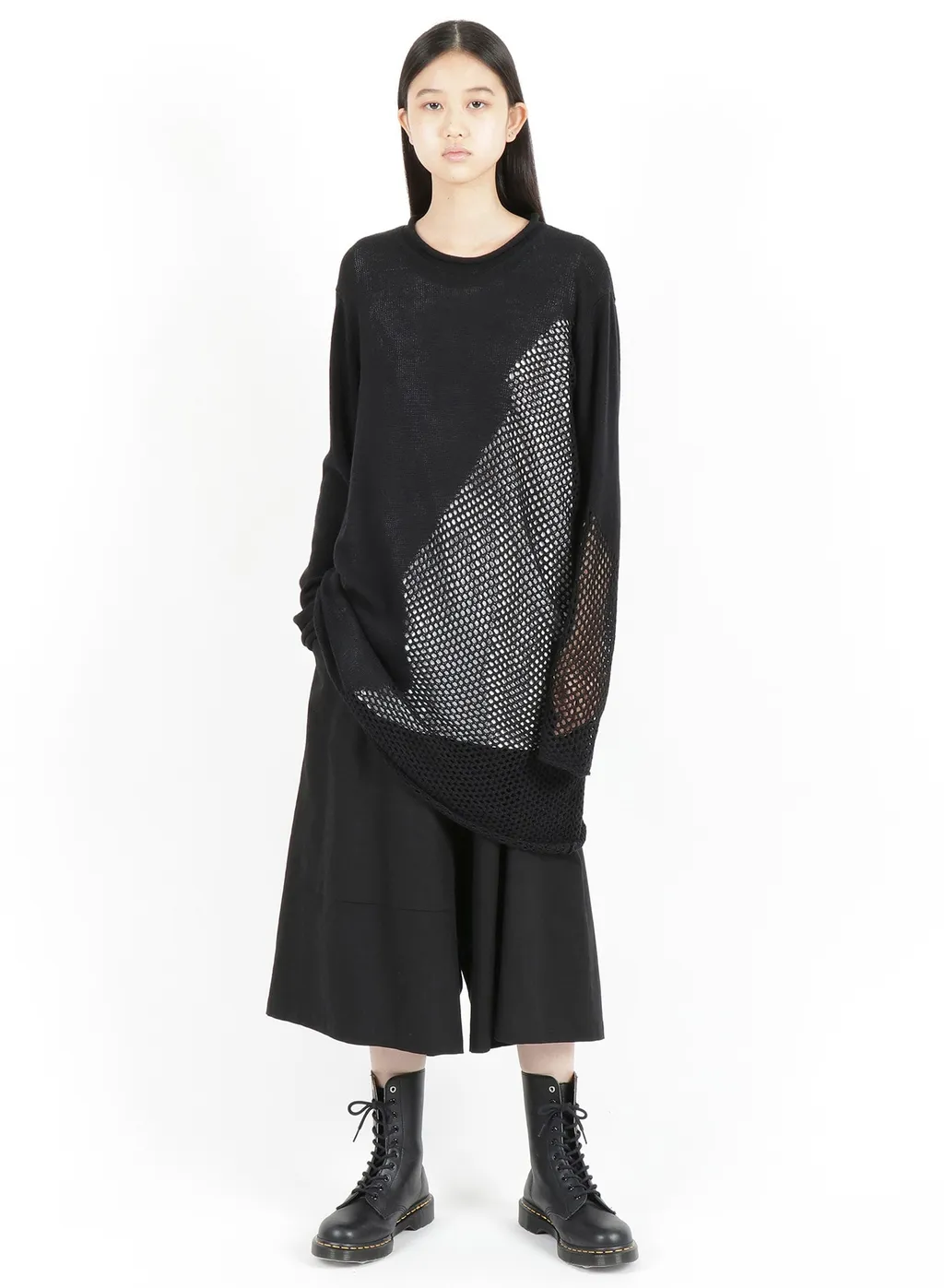 Plain Stitch X Lace Long Knit