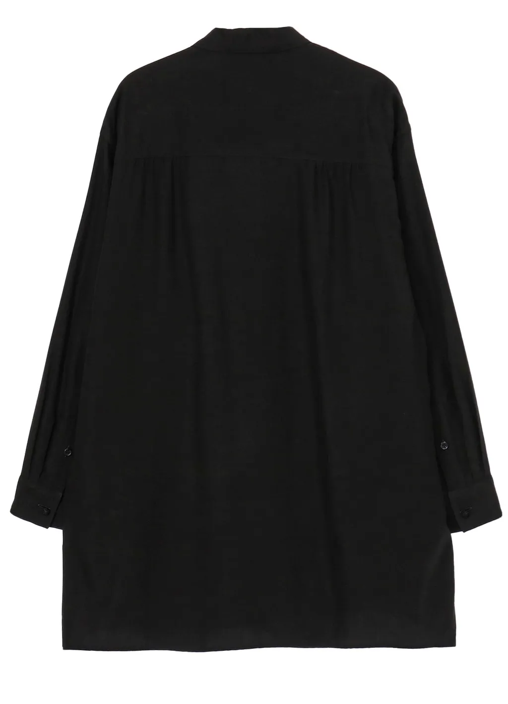 Cellulose Lawn Knot Buttons Open Collar Shirt