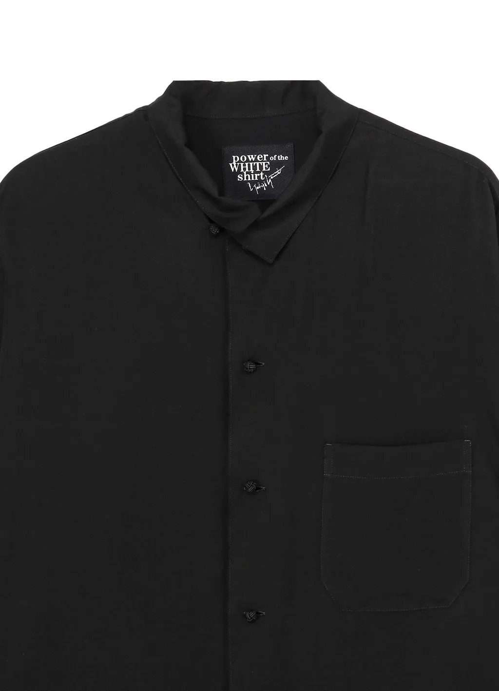 Cellulose Lawn Knot Buttons Open Collar Shirt