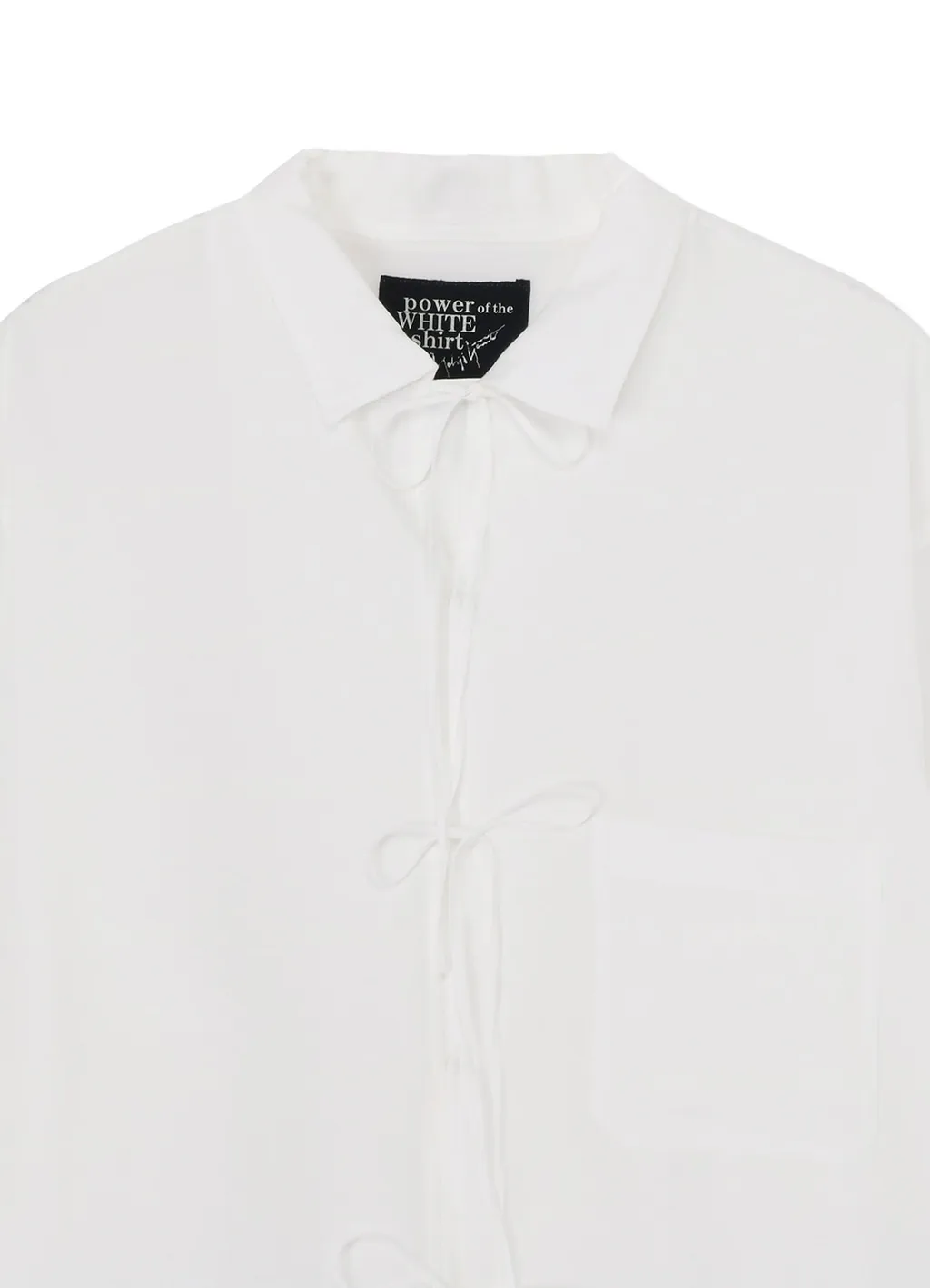 Cellulose Lawn Open Collar Ribbon Shirt