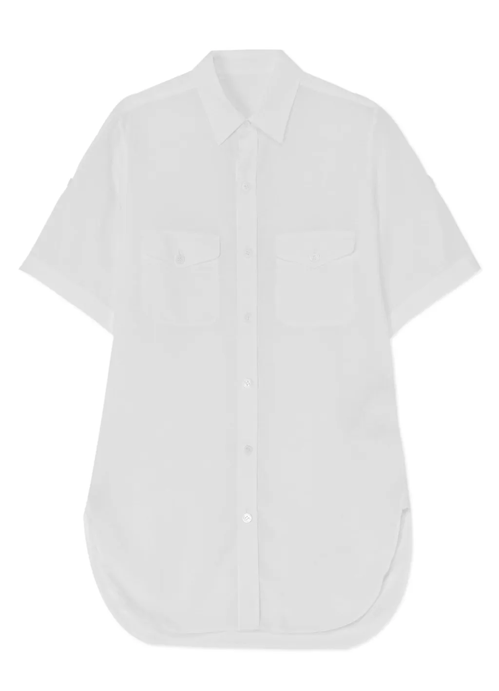 White Cellulose Poplin Safari Shirt