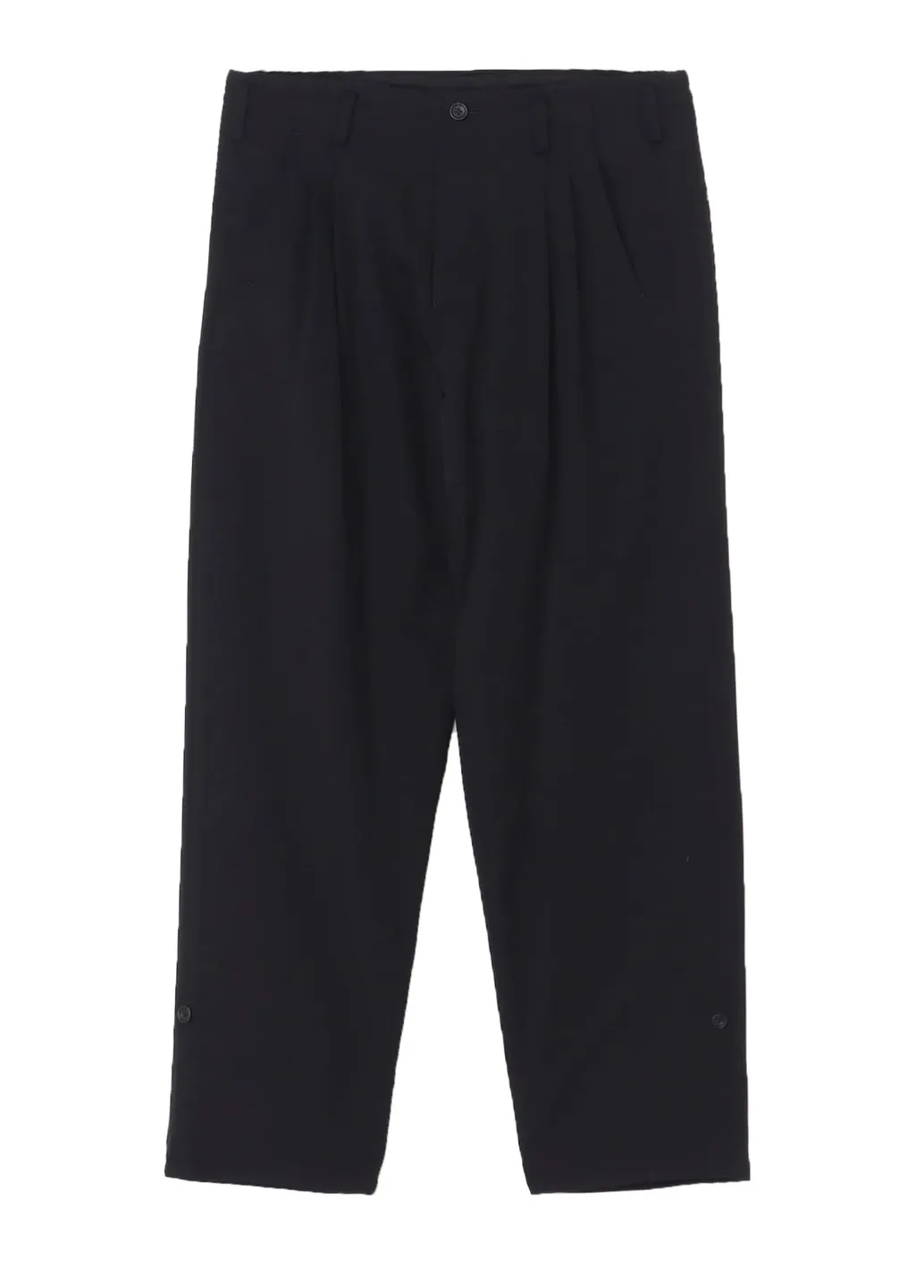 Wool Gabardine Hem Tab Pants