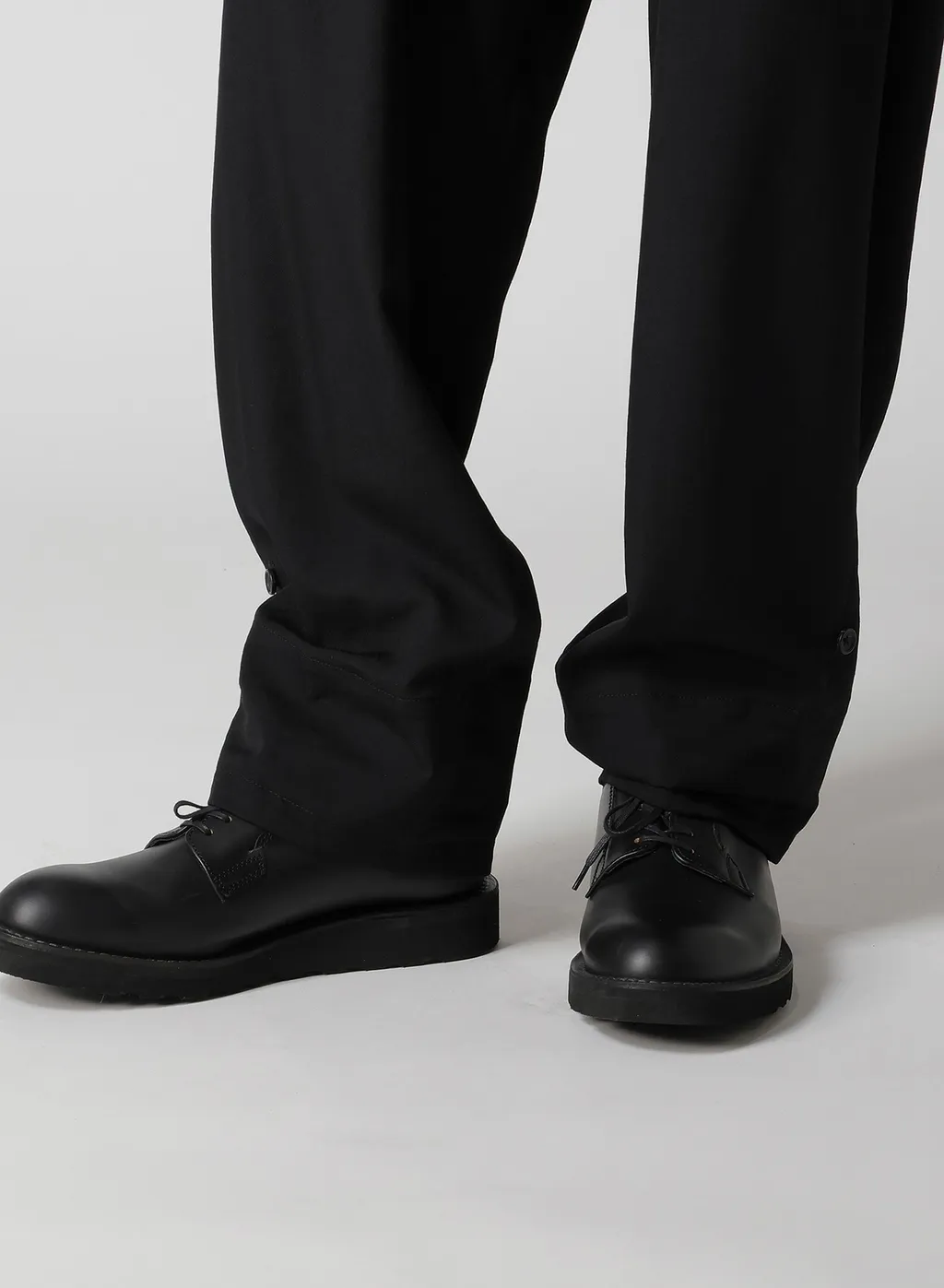 Wool Gabardine Hem Tab Pants