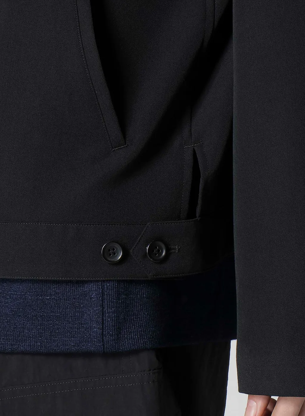 Wool Gabardine Blouson With Flap Pocket