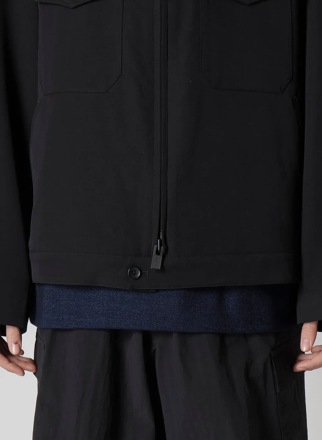 Wool Gabardine Blouson With Flap Pocket