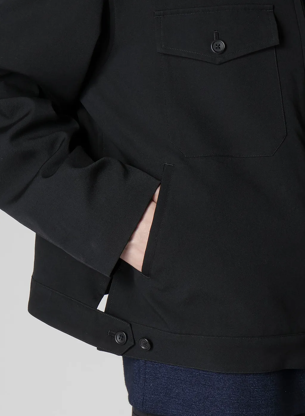 Wool Gabardine Blouson With Flap Pocket