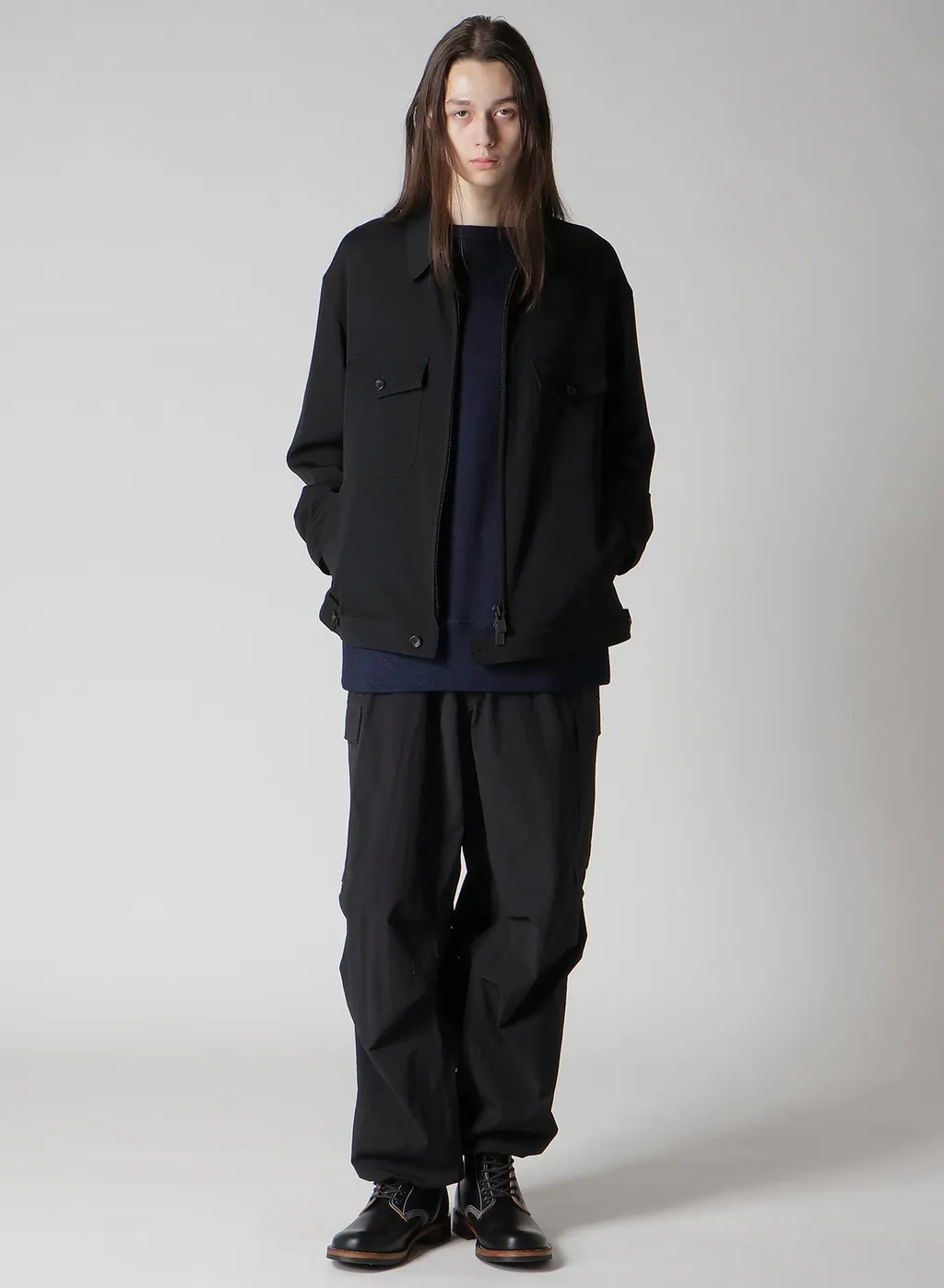 Wool Gabardine Blouson With Flap Pocket
