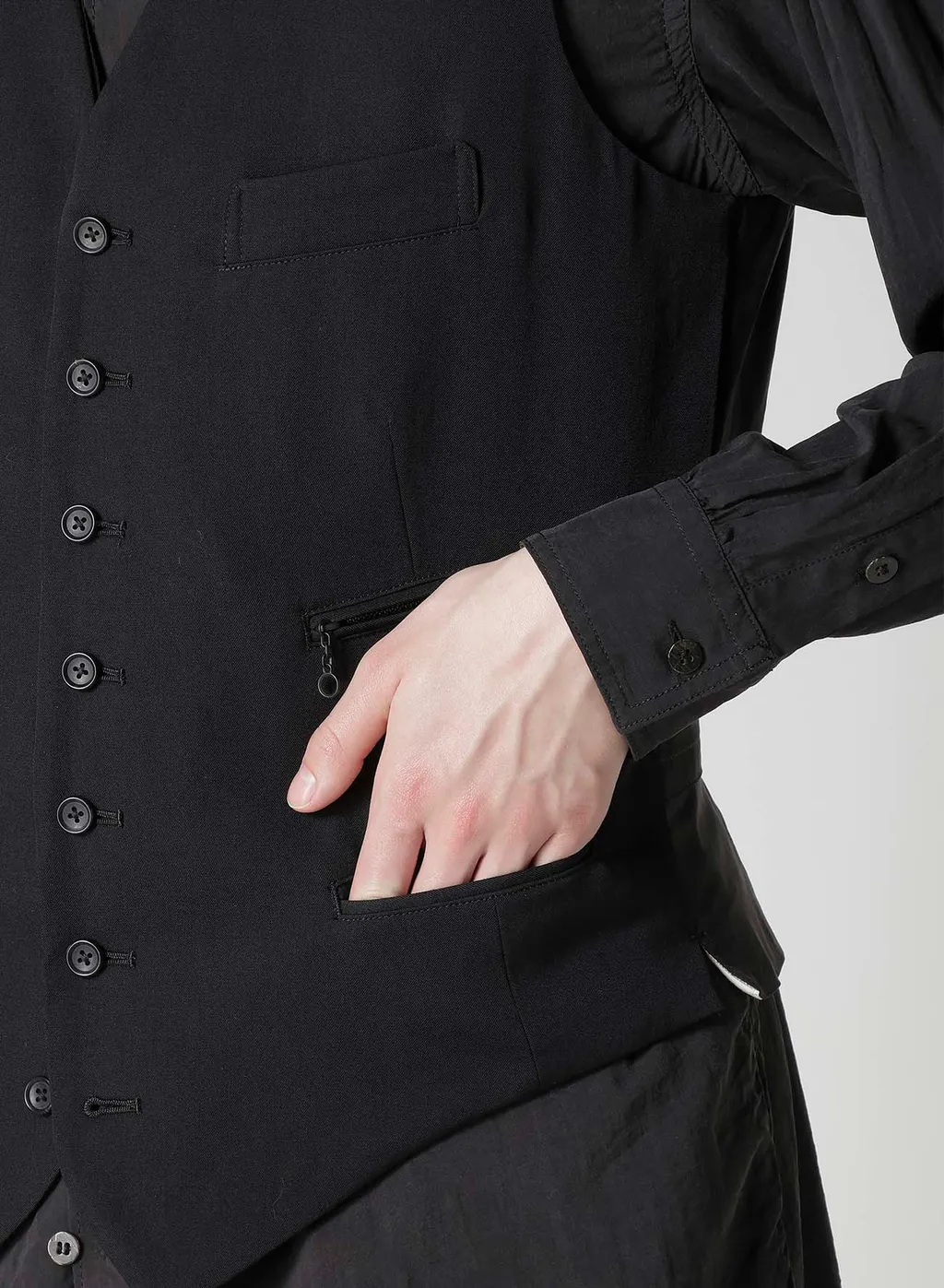 Wool Gabardine 7-Button Vest