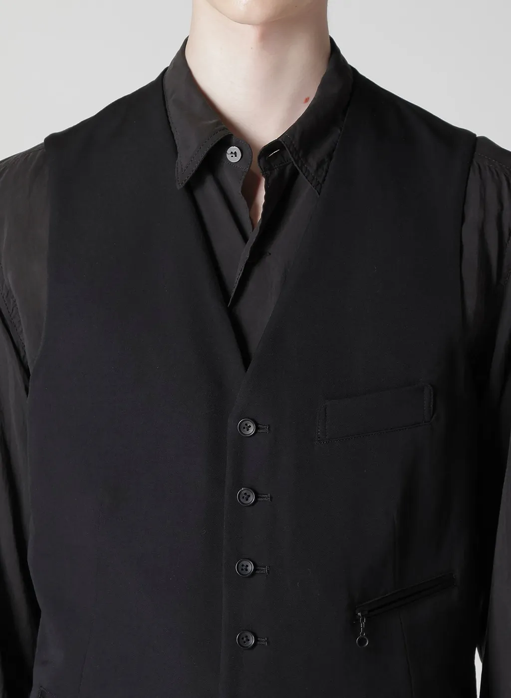 Wool Gabardine 7-Button Vest