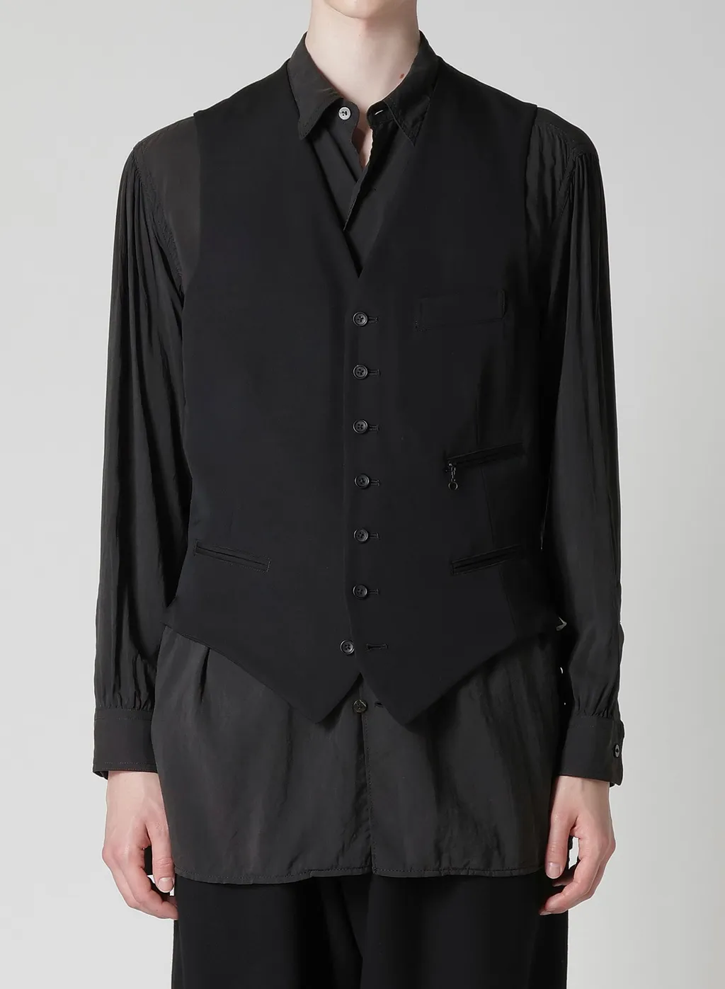 Wool Gabardine 7-Button Vest