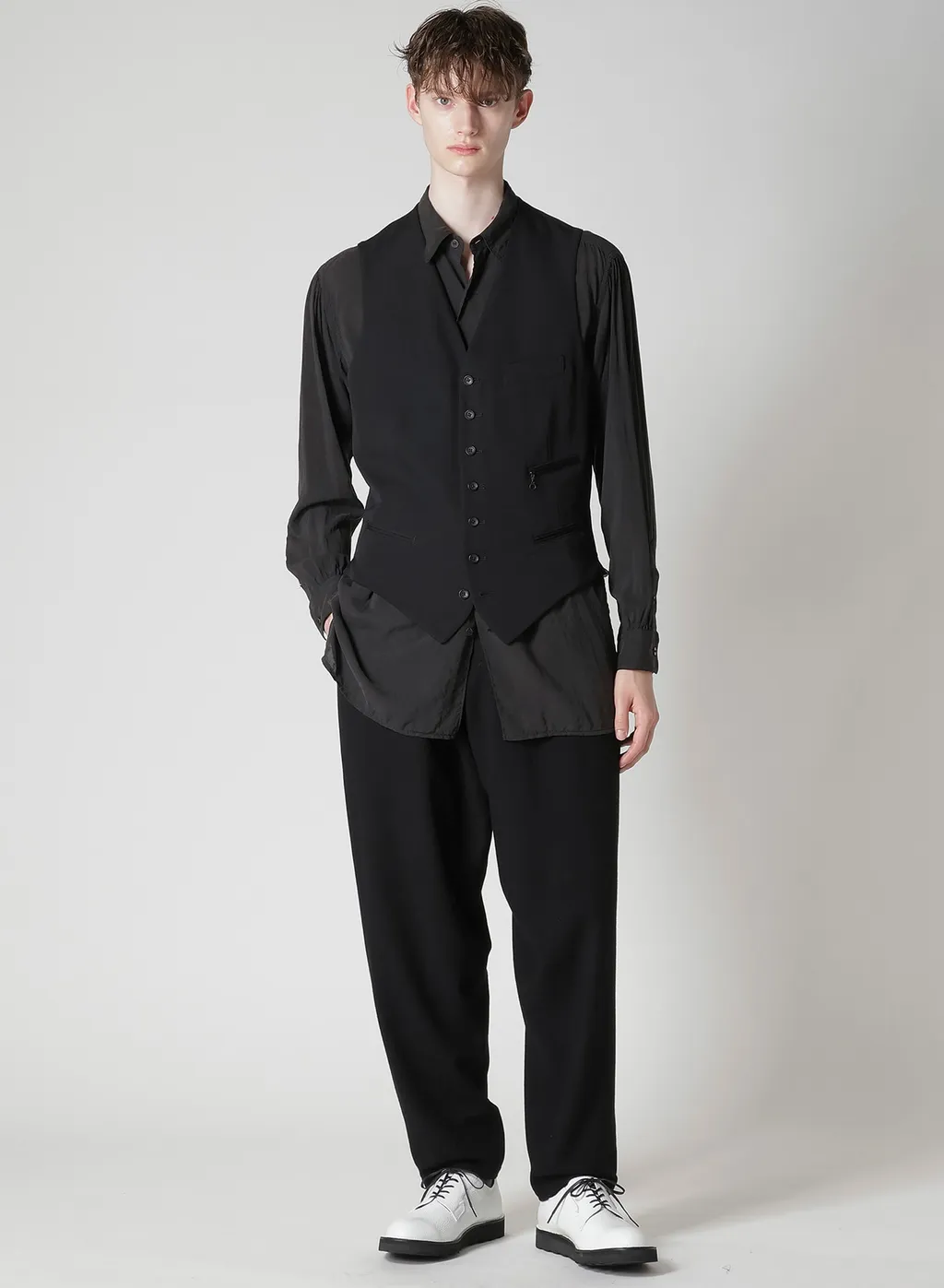 Wool Gabardine 7-Button Vest