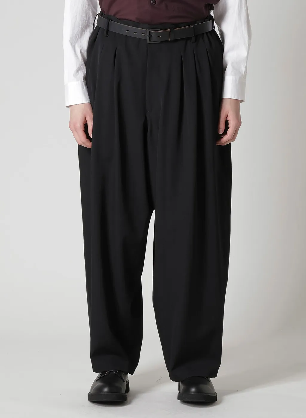 Wool Gabardine 12-Tucks Pants