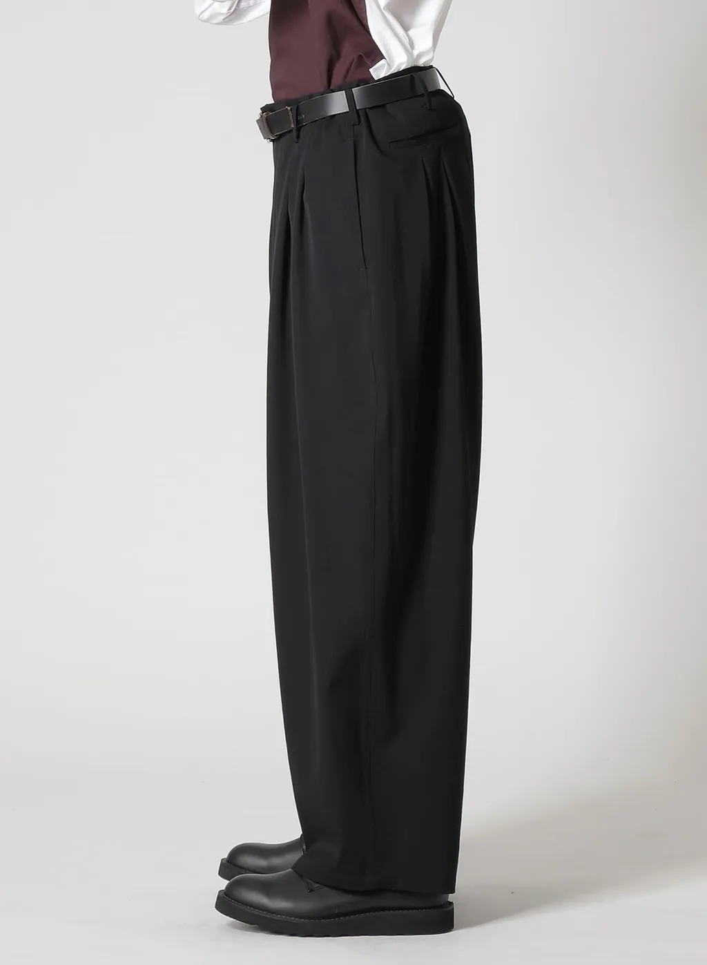 Wool Gabardine 12-Tucks Pants