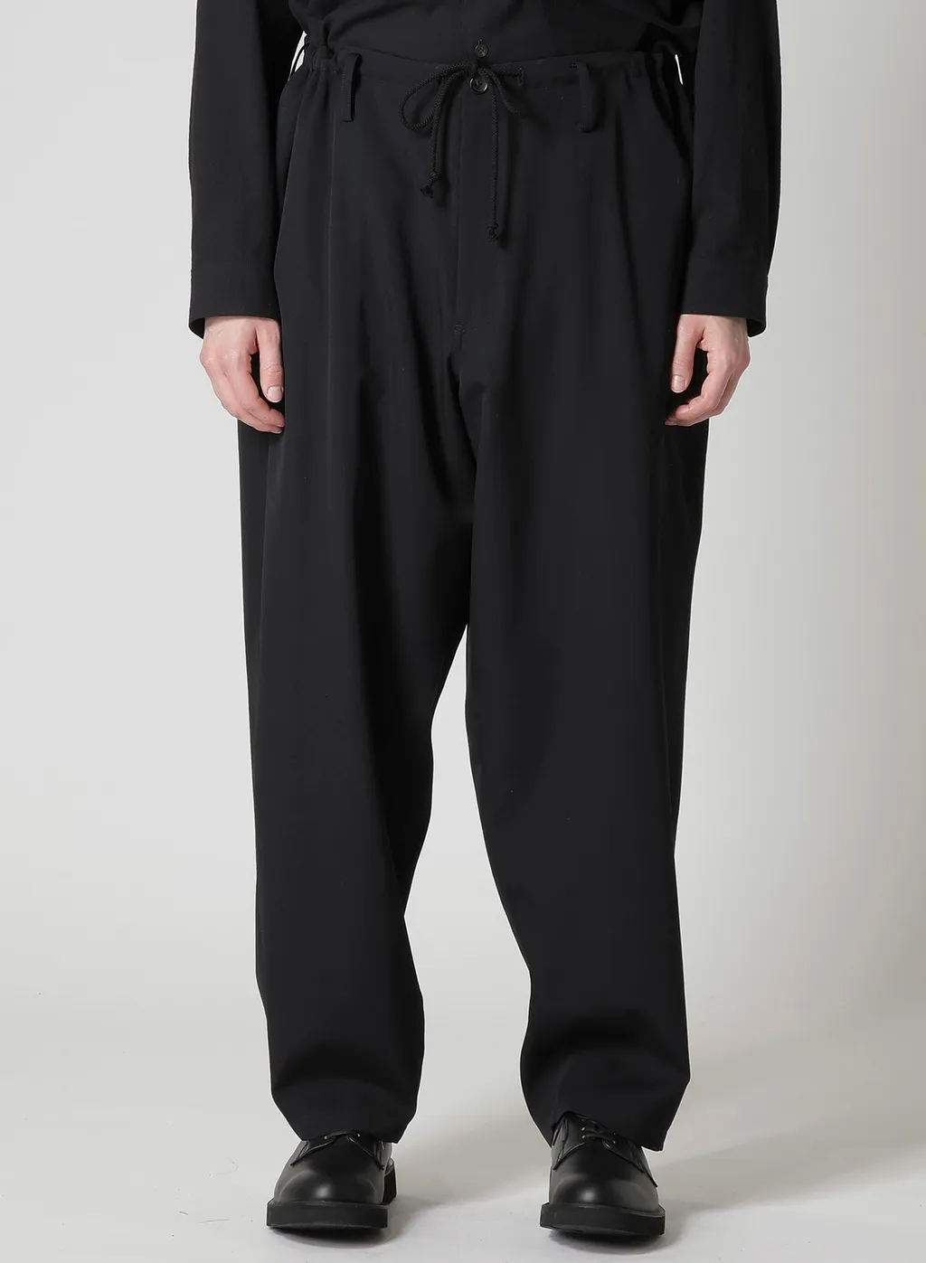 Wool Gabardine Wide String Pants