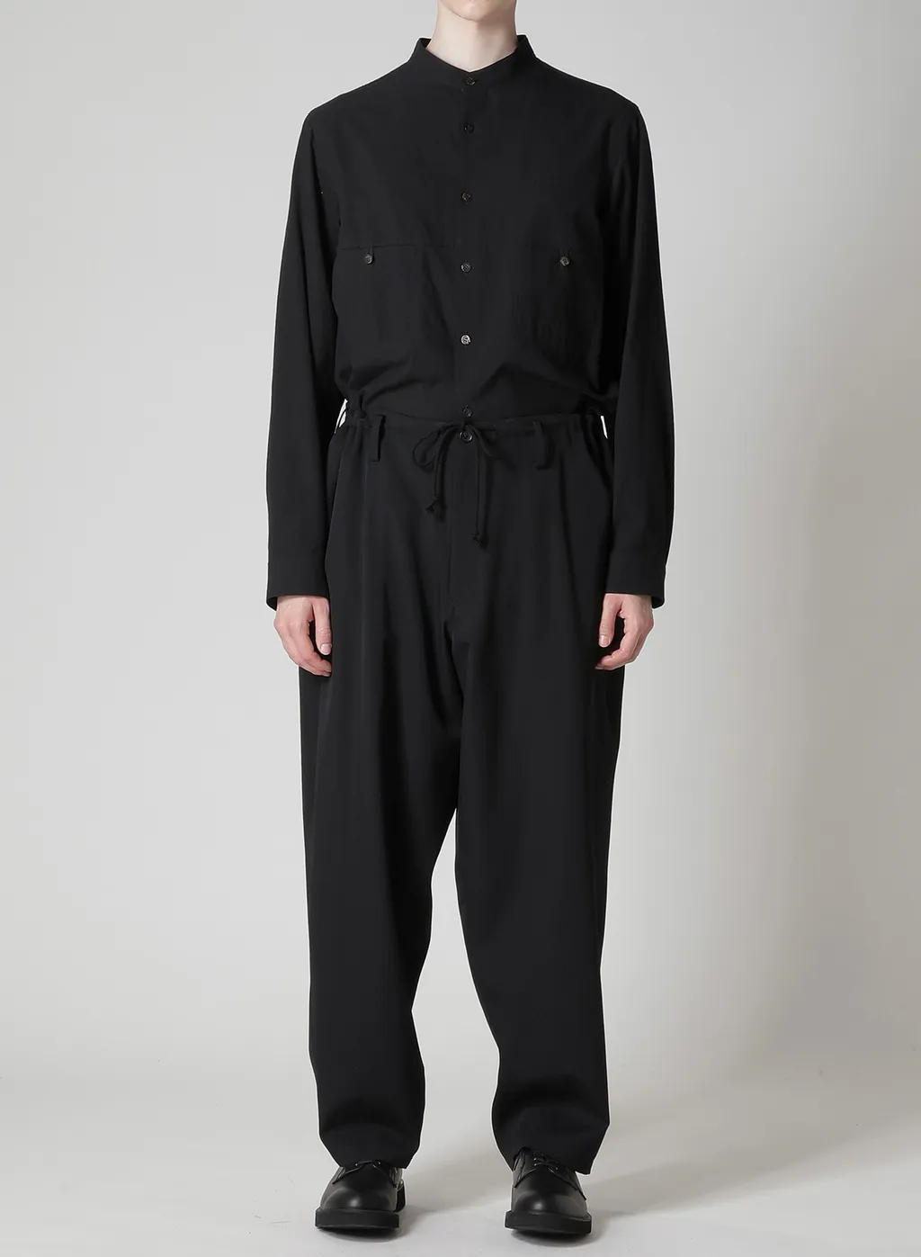 Wool Gabardine Wide String Pants