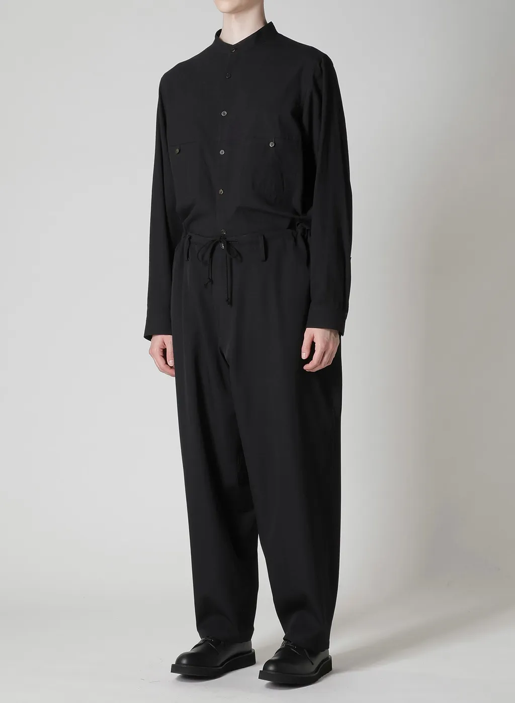 Wool Gabardine Wide String Pants