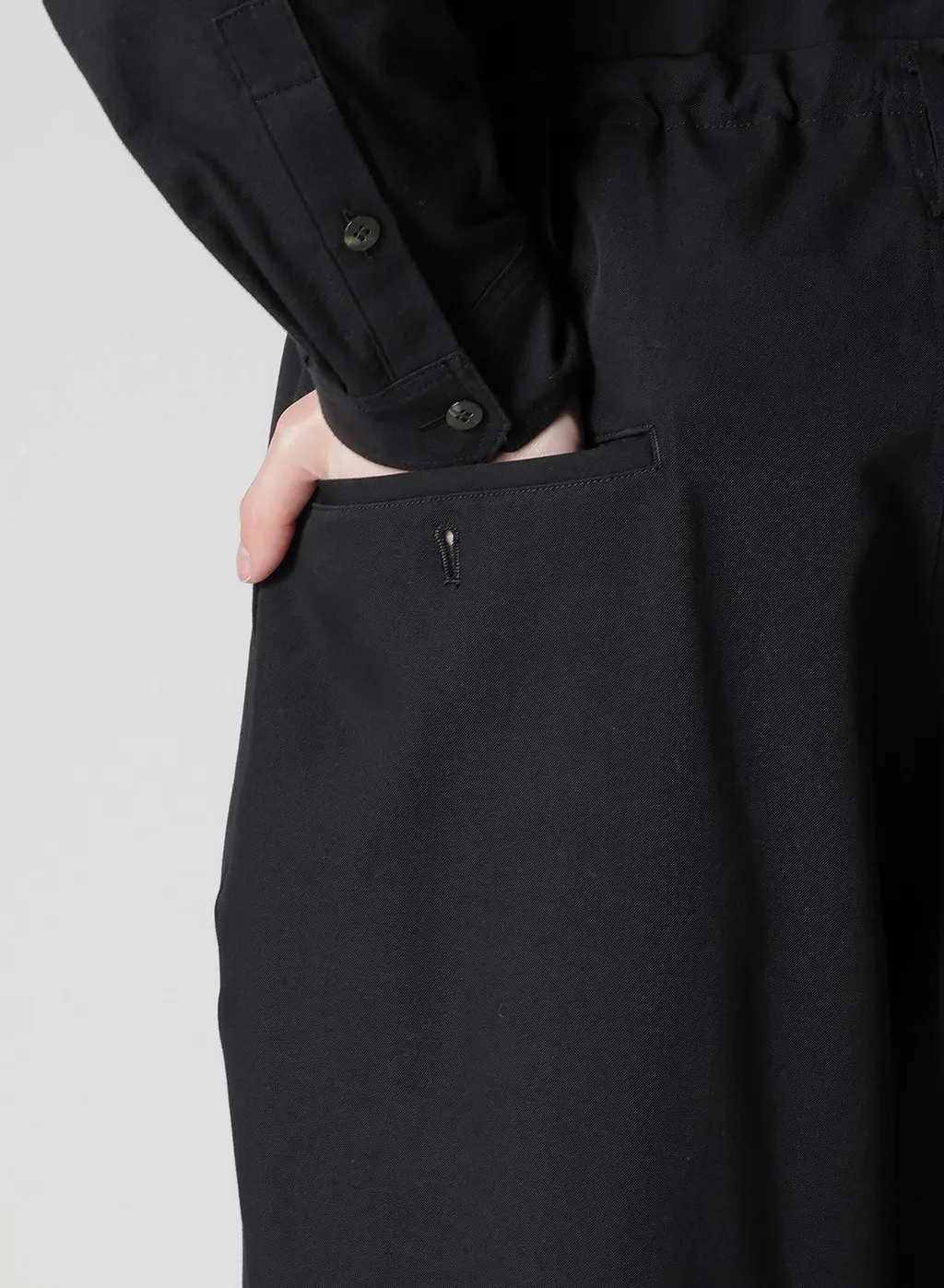 Wool Gabardine Wide String Pants