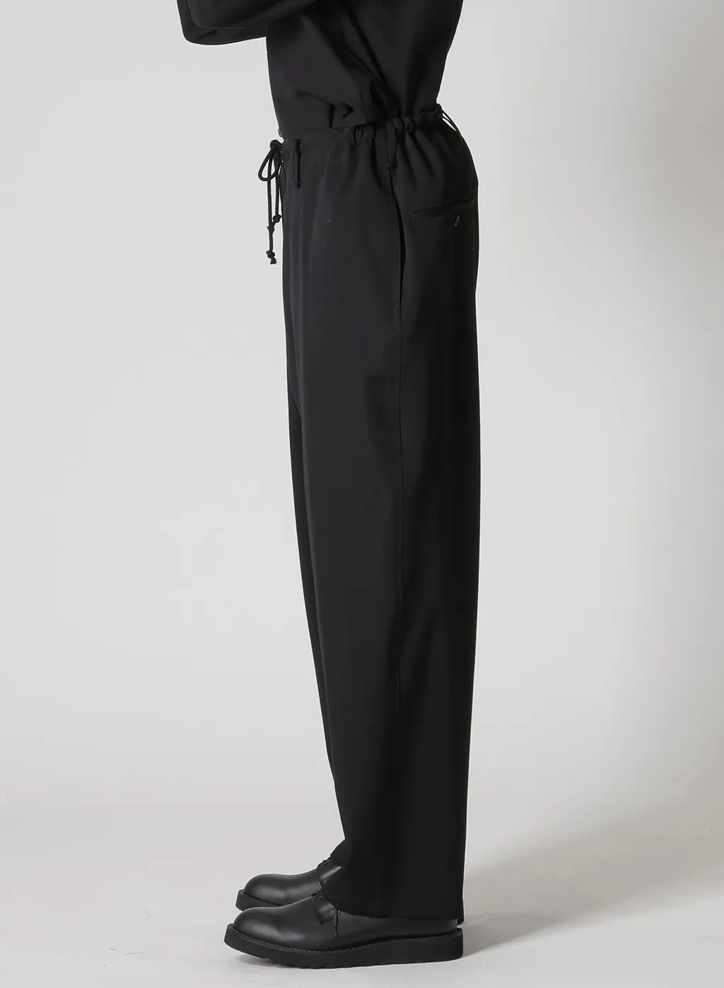 Wool Gabardine Wide String Pants