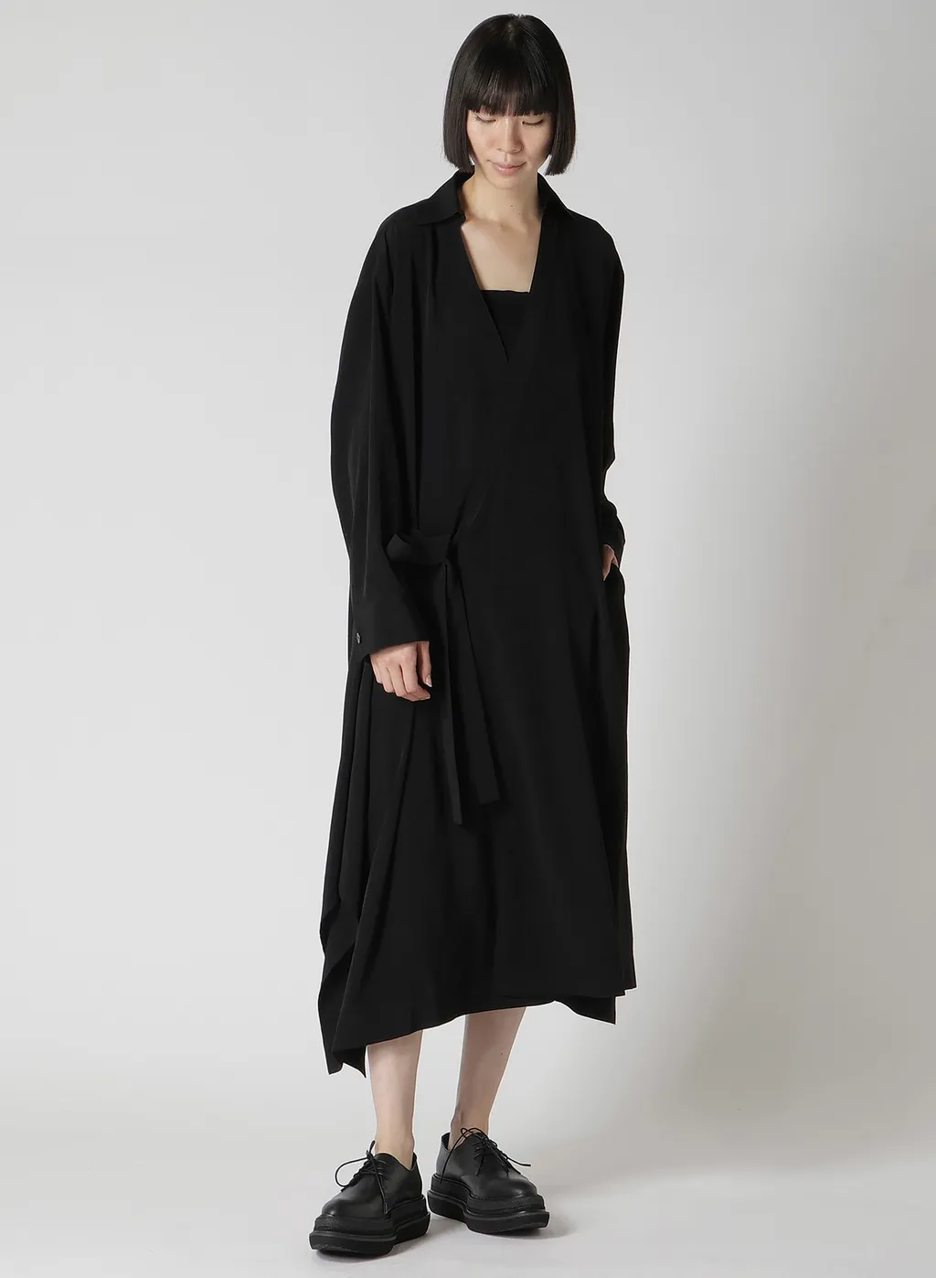 Ta/Pe Crepe De Chine Relaxed Fit Shirt Dress
