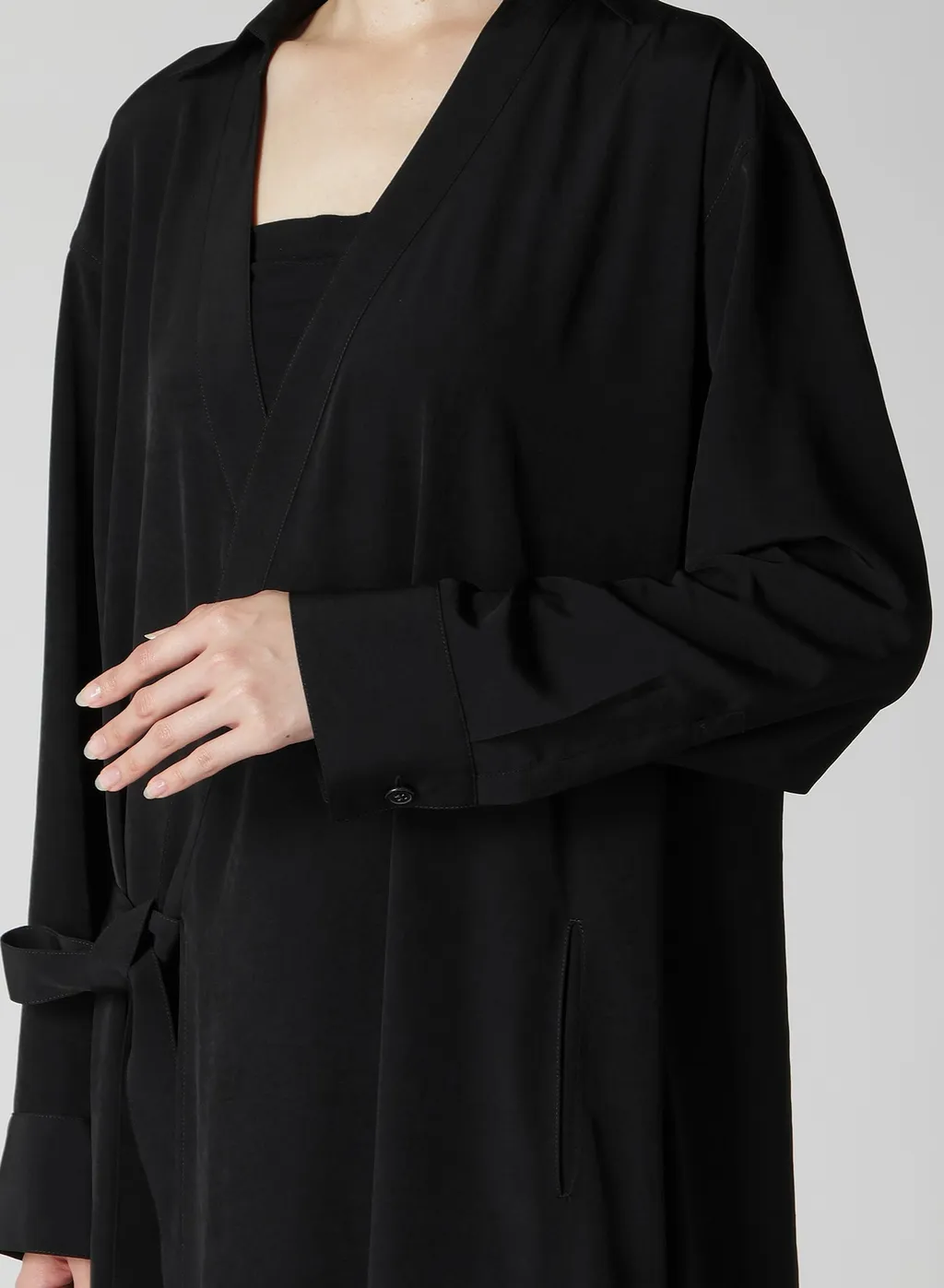 Ta/Pe Crepe De Chine Relaxed Fit Shirt Dress