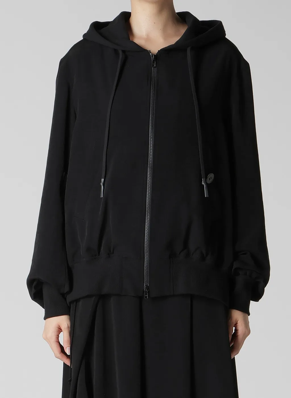 Ta/Pe Crepe De Chine Hooded Bomber Jkt
