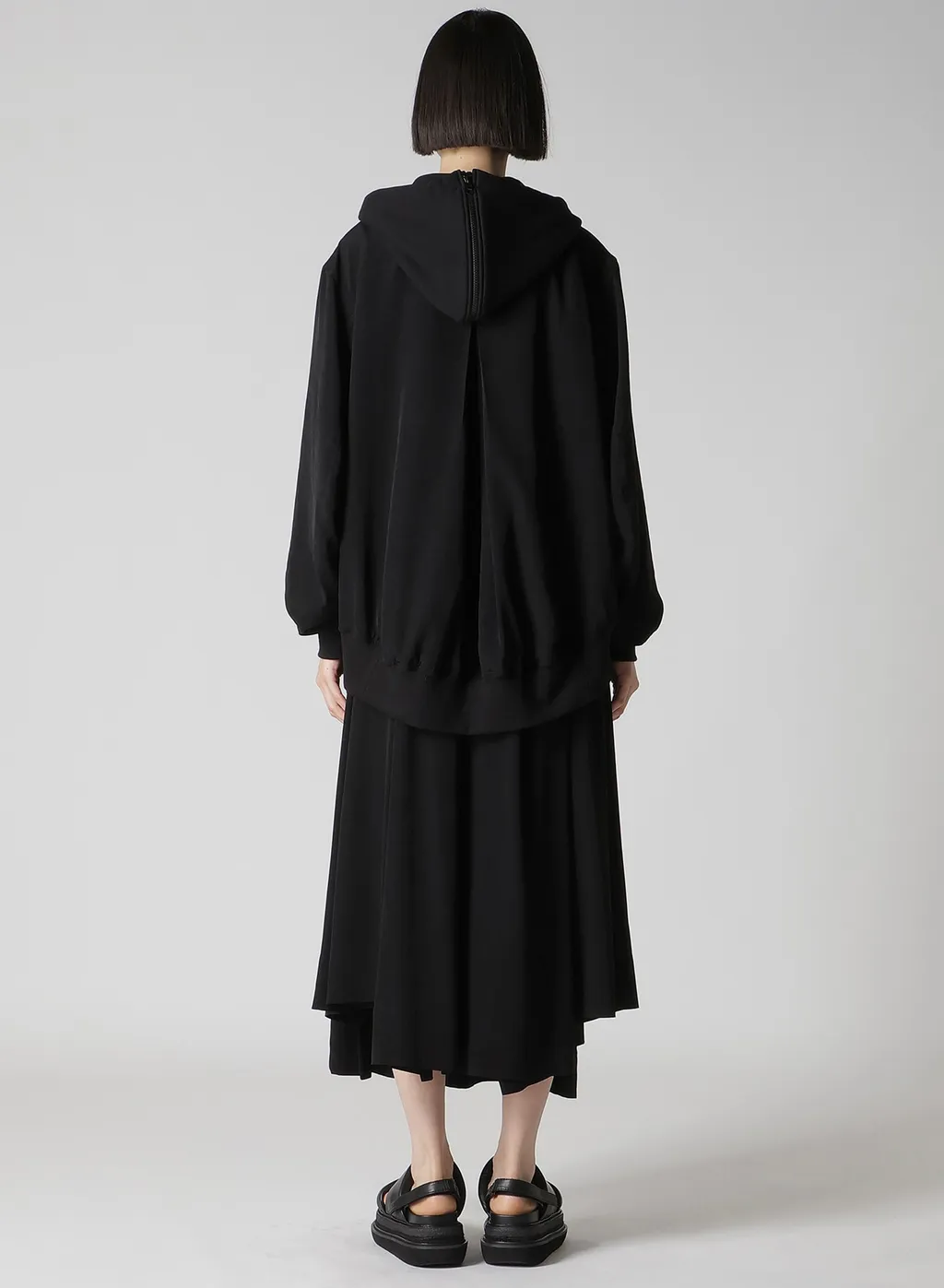 Ta/Pe Crepe De Chine Hooded Bomber Jkt