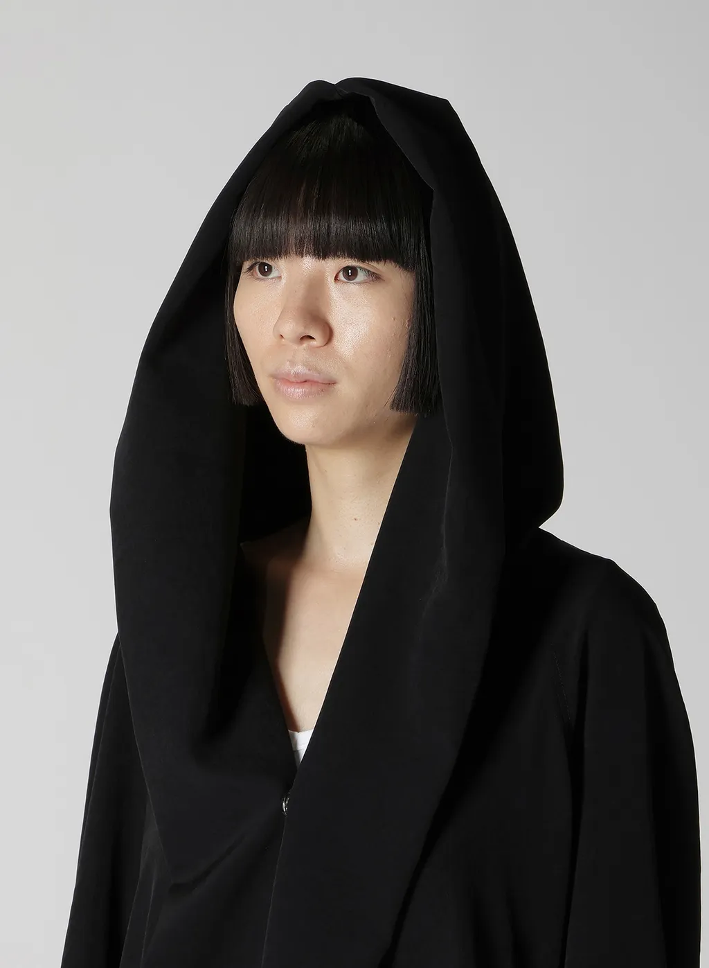 Ta/Pe Crepe De Chine Hooded Cape Coat