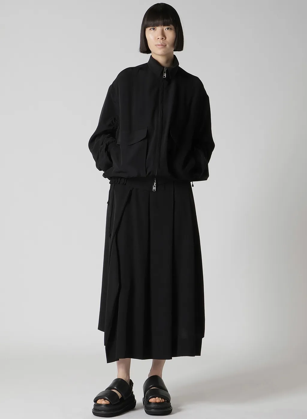 Ta/Pe Crepe De Chine Shirring Sleeve Jacket